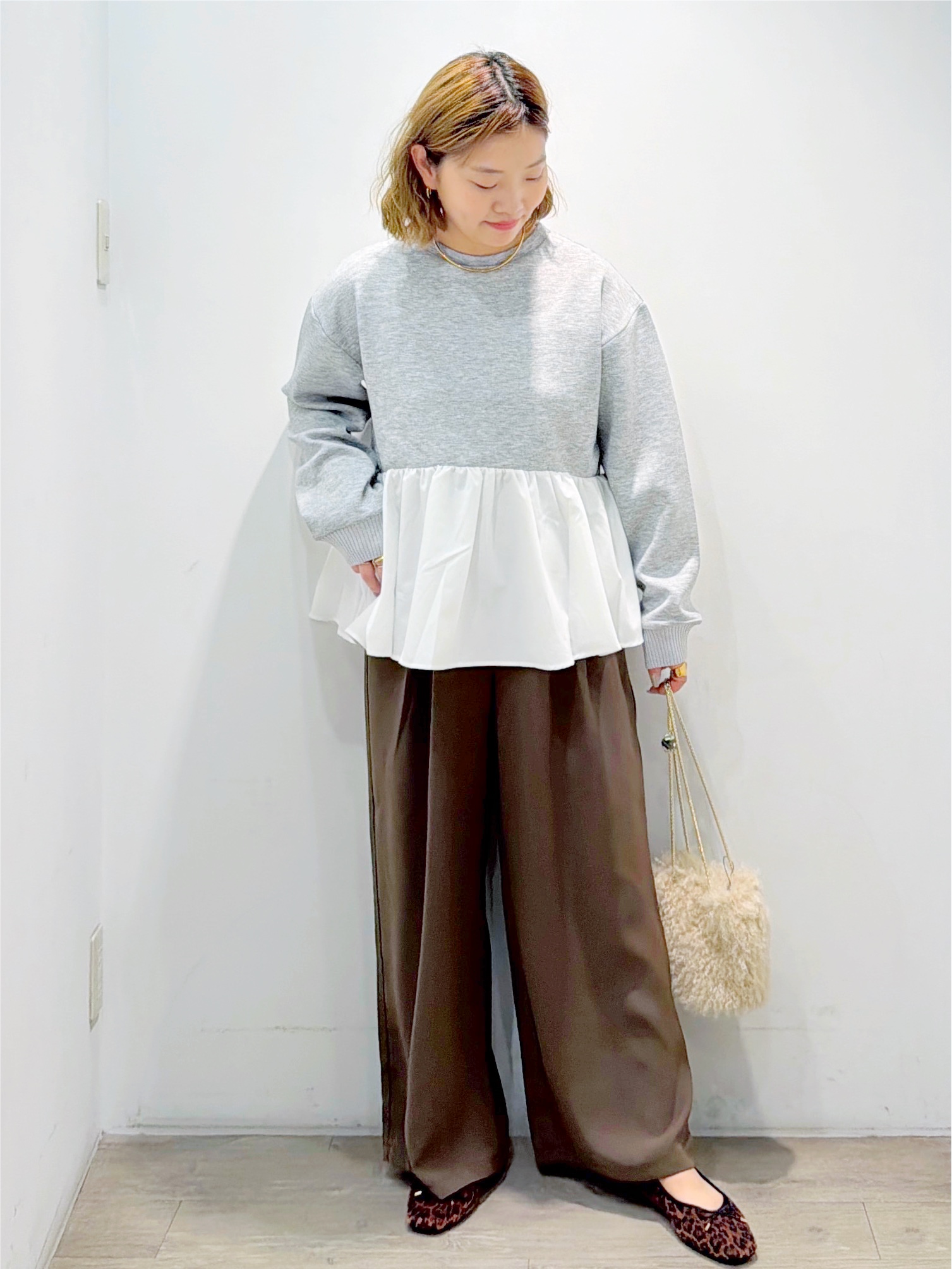 sumicaさんの「OPAQUE.CLIP｜ペプラムドッキングトップス【洗濯機OK】」を使ったコーディネート