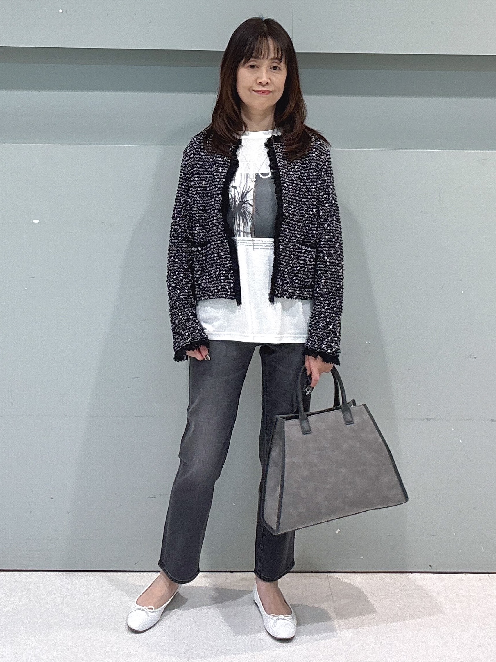 makiさんの「UNTITLED｜【ジャケットライク/秋羽織り】ファンシーヤーンツイードニットカーディガン」を使ったコーディネート