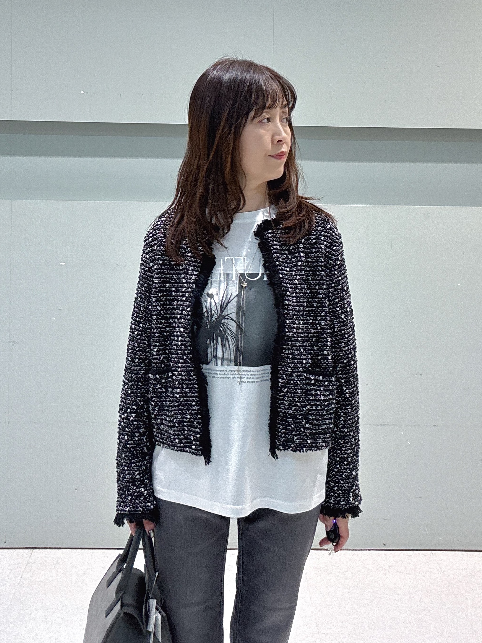 makiさんの「UNTITLED｜【ジャケットライク/秋羽織り】ファンシーヤーンツイードニットカーディガン」を使ったコーディネート