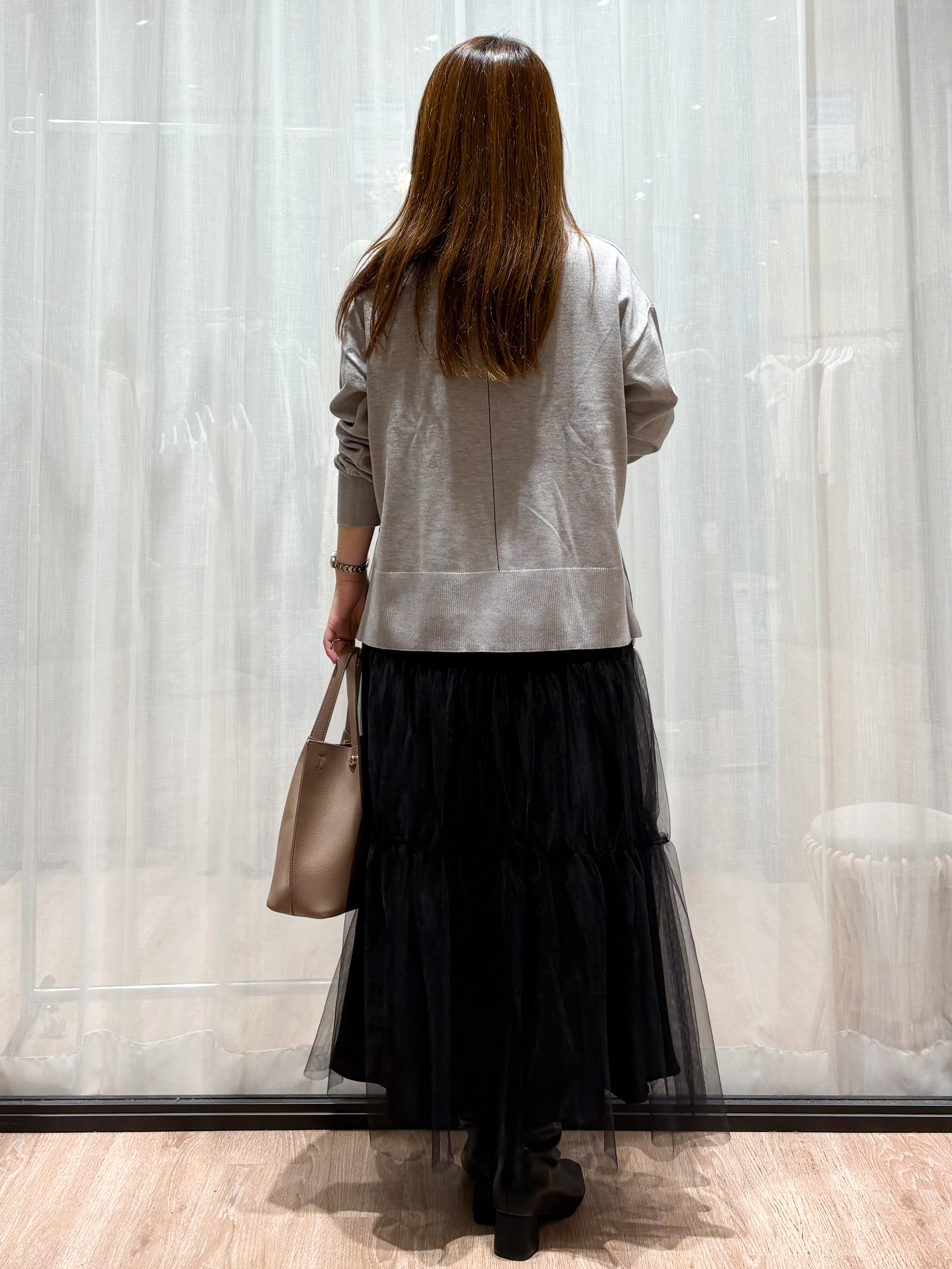 かなさんの「OPAQUE.CLIP｜リラクシークルーニット【洗濯機OK】」を使ったコーディネート