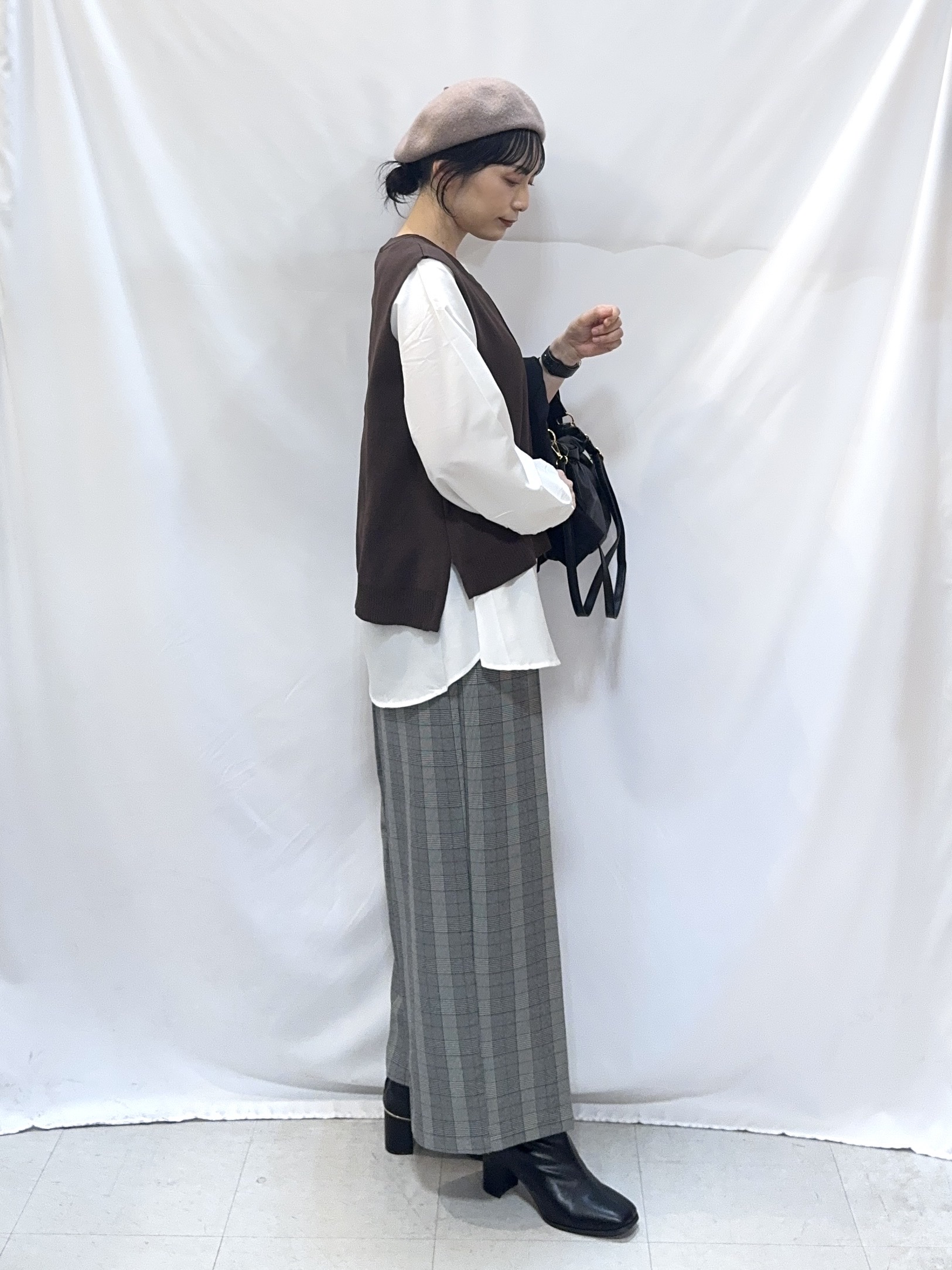 𝐇𝐢𝐫𝐨𝐦𝐢さんの「SHOO･LA･RUE｜【S-LL】洗濯後しわになりにくい 麻調リブブルゾン」を使ったコーディネート