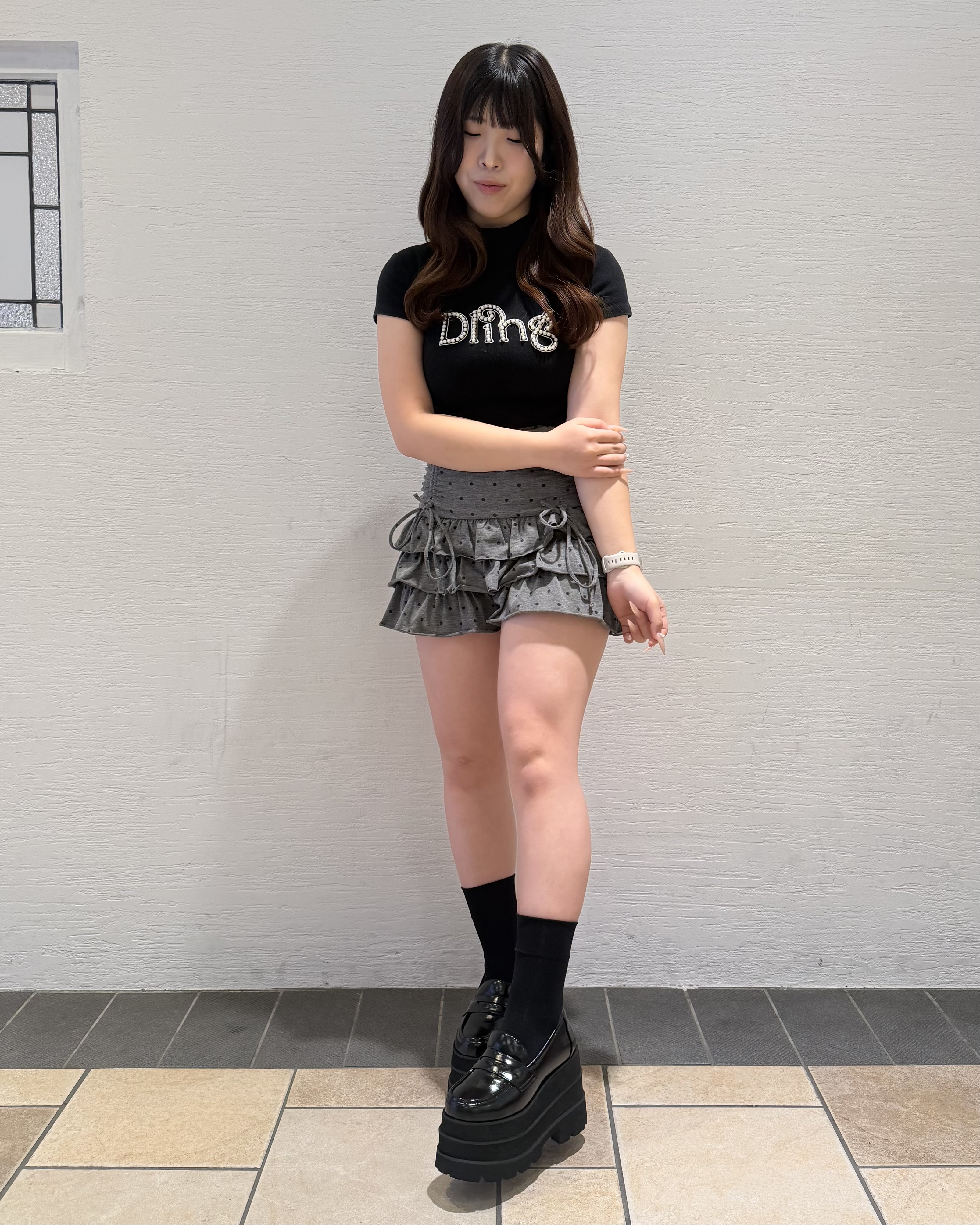 Nさんの「ESPERANZA｜厚底トリプルソールペニーローファー」を使ったコーディネート