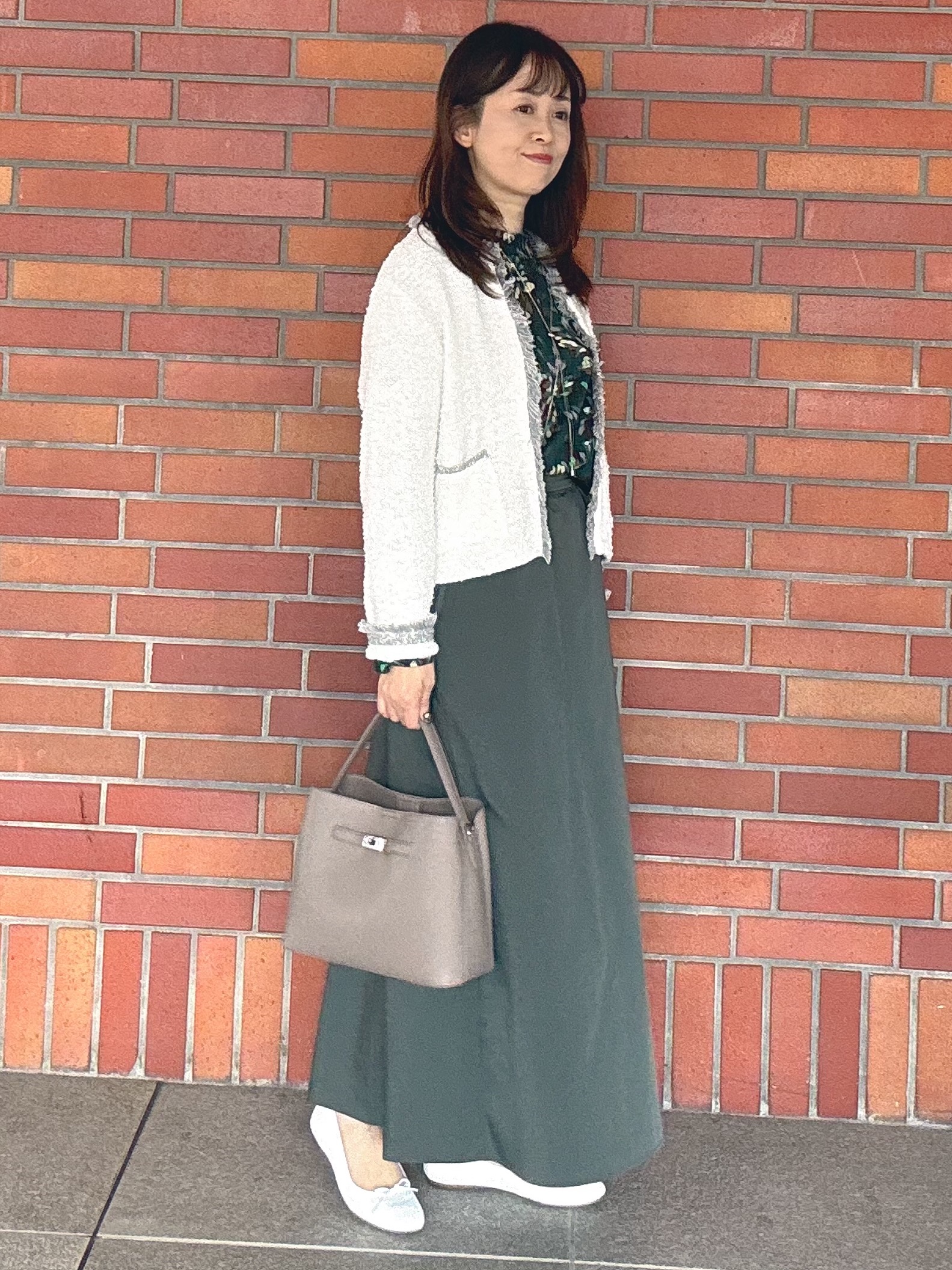 makiさんの「UNTITLED｜【ジャケットライク/秋羽織り】ファンシーヤーンツイードニットカーディガン」を使ったコーディネート