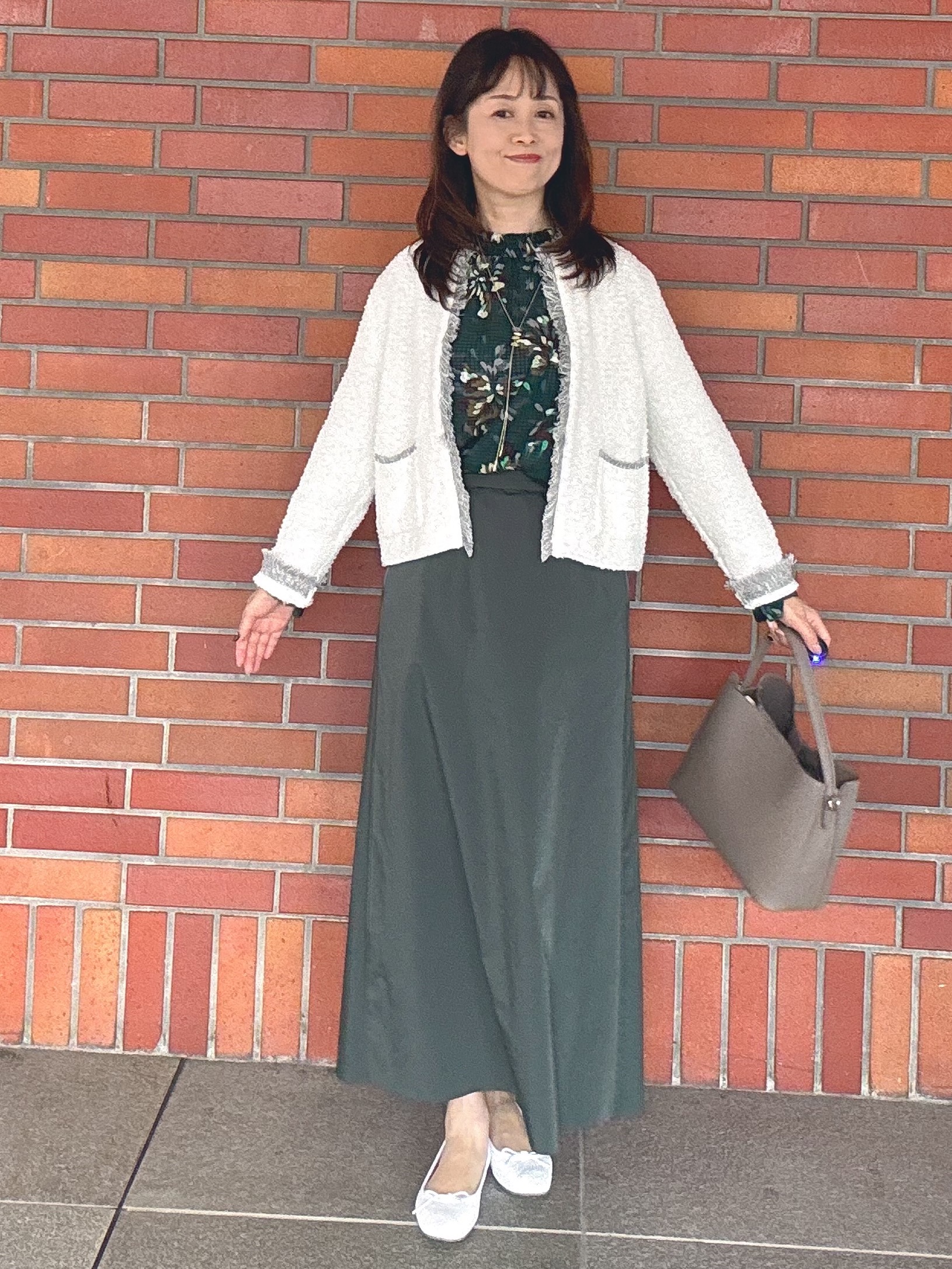 makiさんの「UNTITLED｜【ジャケットライク/秋羽織り】ファンシーヤーンツイードニットカーディガン」を使ったコーディネート