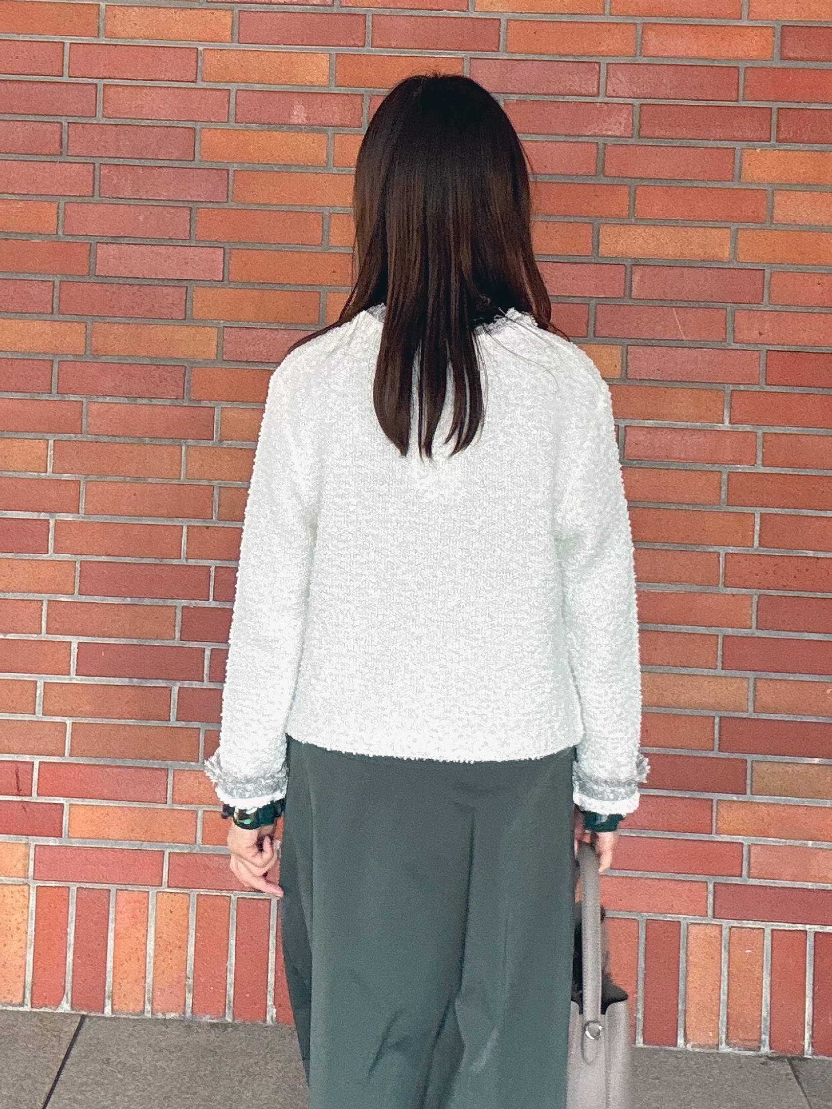 makiさんの「UNTITLED｜【ジャケットライク/秋羽織り】ファンシーヤーンツイードニットカーディガン」を使ったコーディネート