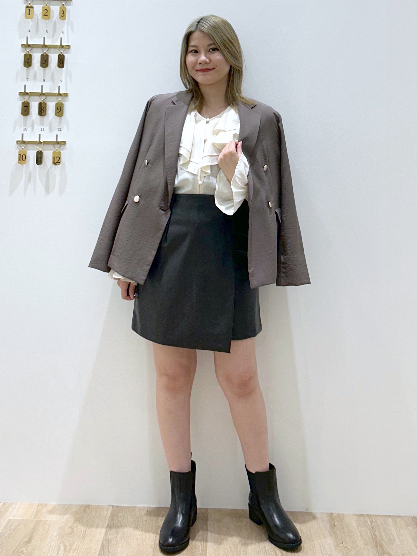 suzukaさんの「OPAQUE.CLIP｜《再入荷》ダブルブレストテーラードジャケット【接触冷感／吸水速乾／イージーアイロン／防シワ／洗濯機O」を使ったコーディネート
