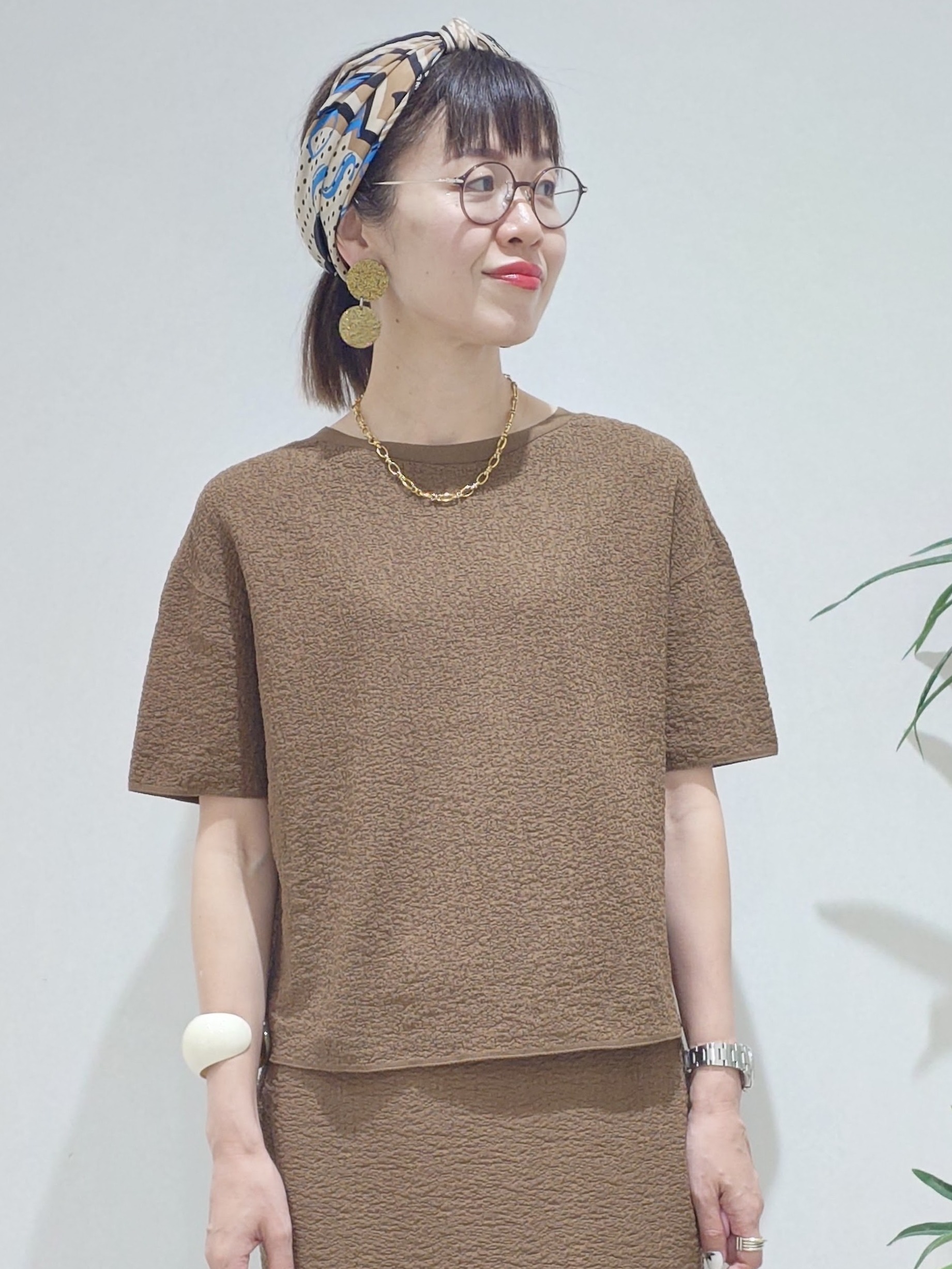 MUTSUKOさんの「UNTITLED｜【セットアップ可/ストレッチ性】ドライタッチニットプルオーバー」を使ったコーディネート