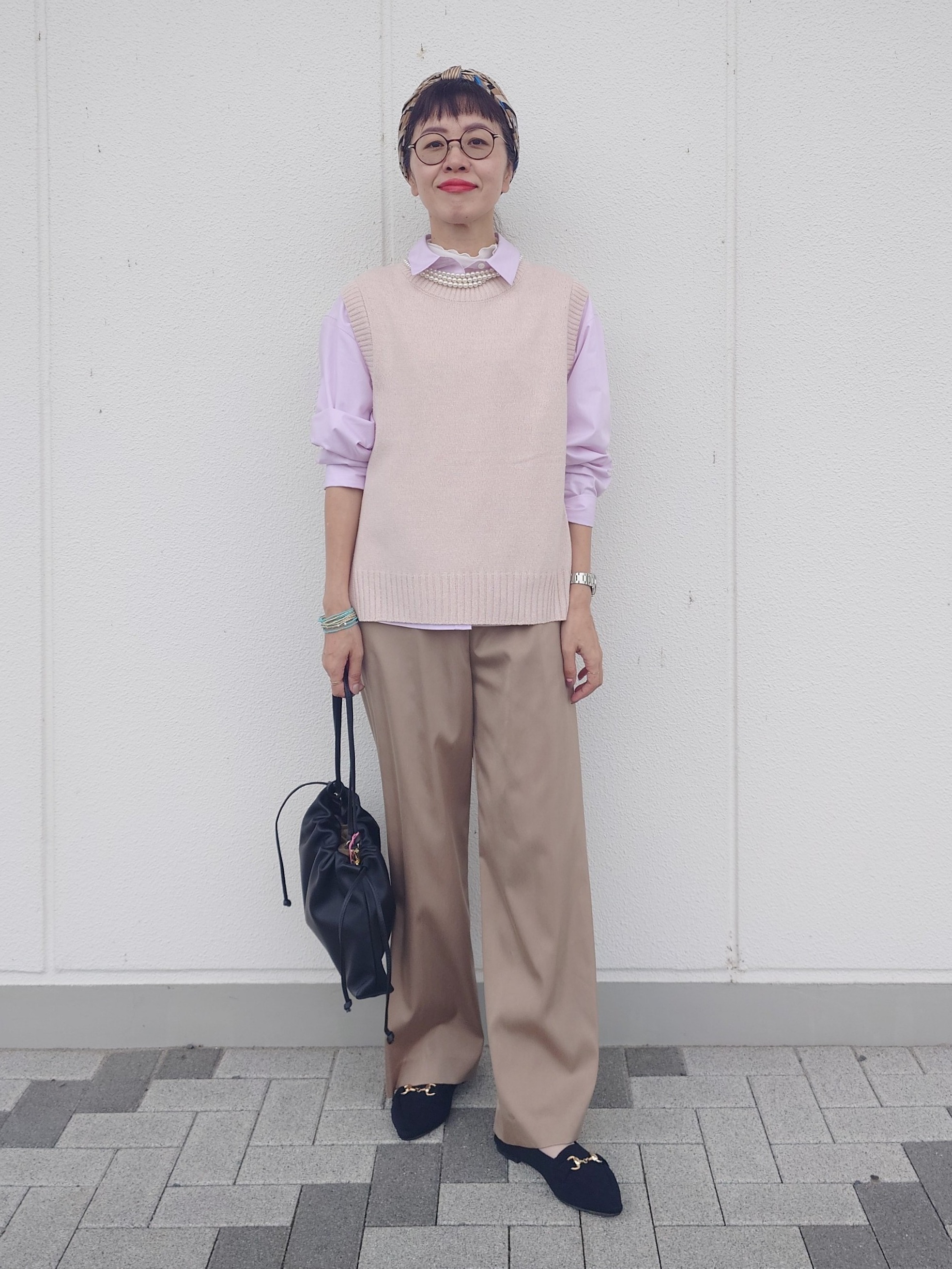 MUTSUKOさんの「UNTITLED｜【5色展開/手洗い可】ローシルクウールニットベスト」を使ったコーディネート
