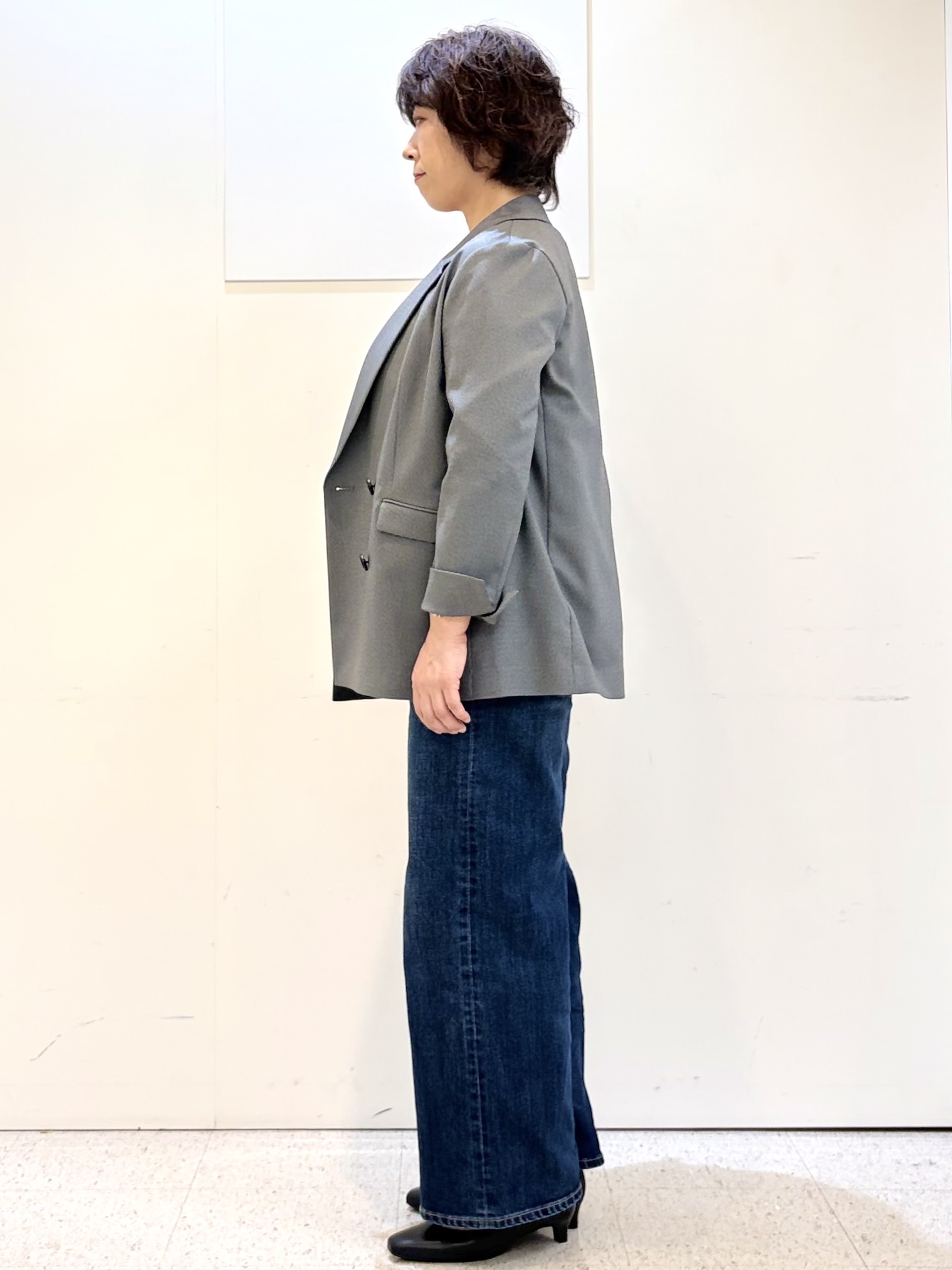 ヤスコさんの「Reflect｜【通勤◎】ダブルブレストデザインテーラードジャケット」を使ったコーディネート