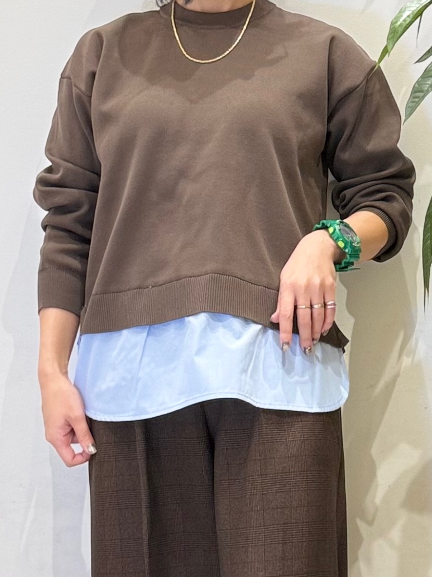 misakiさんの「SHOO･LA･RUE｜【S-LL】着るだけできまる シャツレイヤード風 スポンディッシュニット」を使ったコーディネート