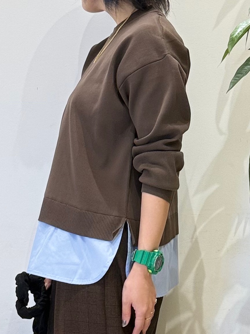 misakiさんの「SHOO･LA･RUE｜【S-LL】着るだけできまる シャツレイヤード風 スポンディッシュニット」を使ったコーディネート