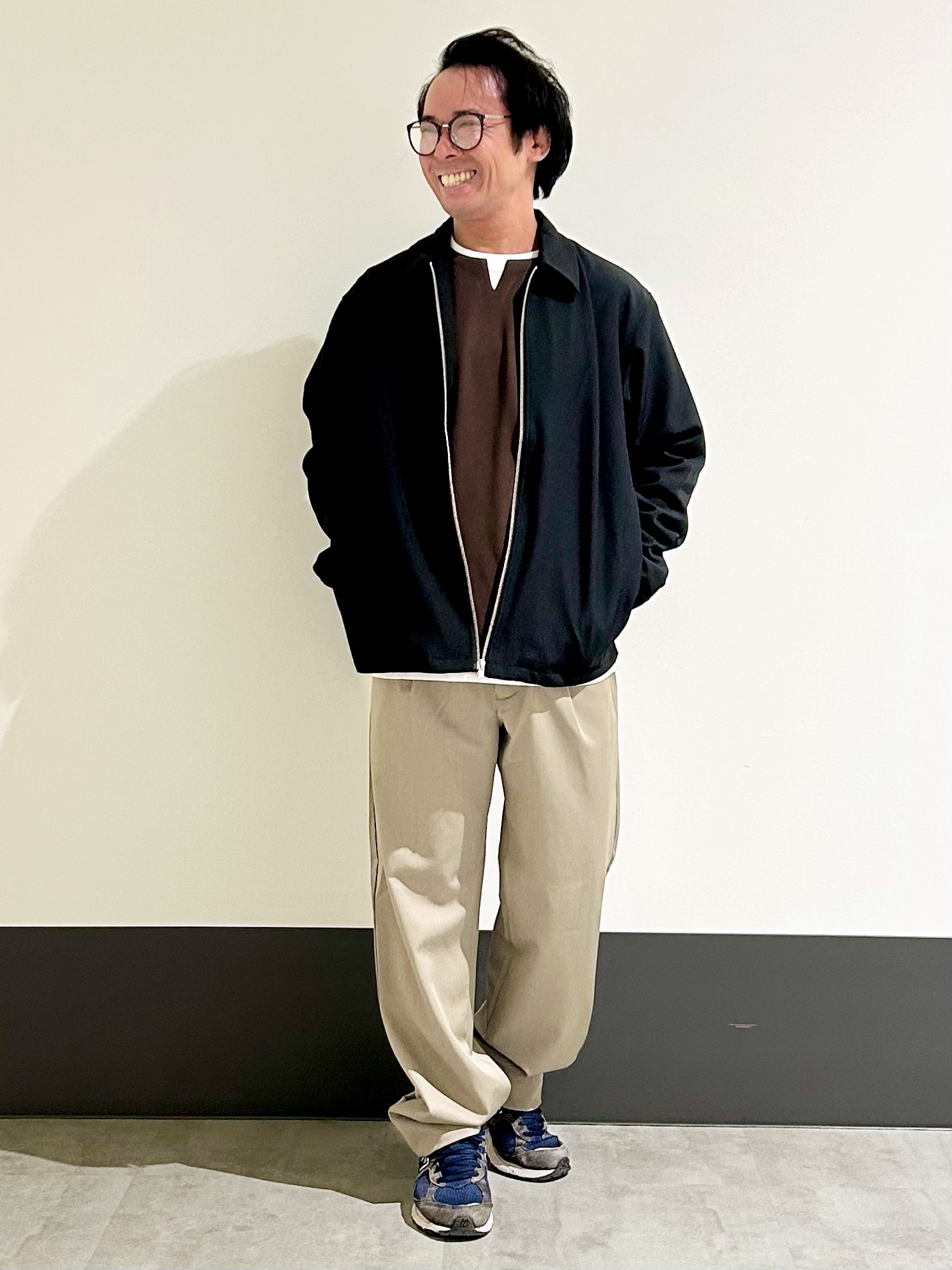 KENJI Iさんの「THE SHOP TK｜【セットアップ可／洗濯機OK】ウールライクジップブルゾン」を使ったコーディネート