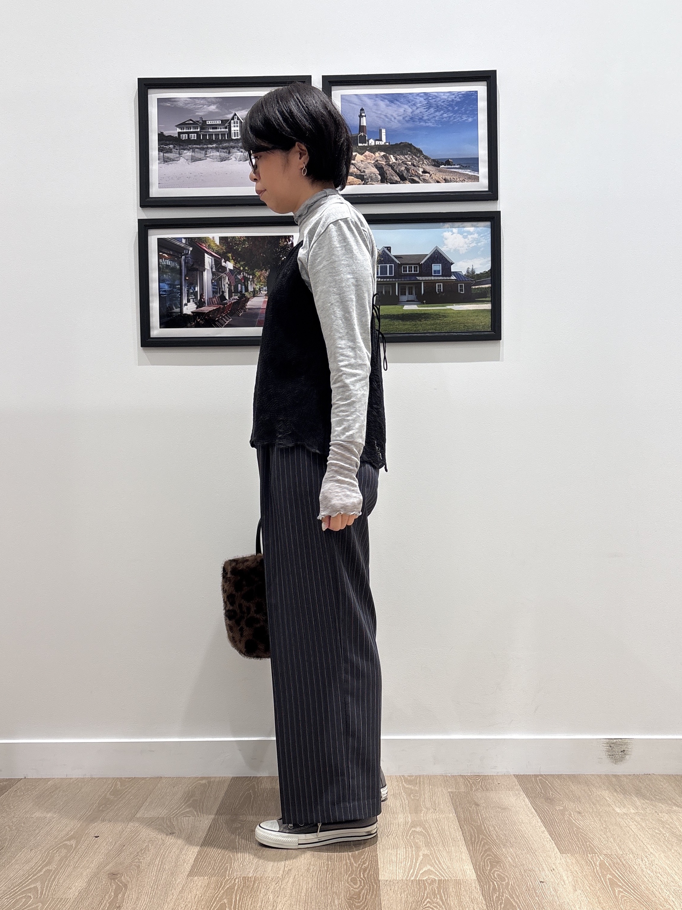 Naoさんの「Dessin｜【秋のレイヤードアイテム/洗える】シアー切り替えタートルプルオーバー」を使ったコーディネート