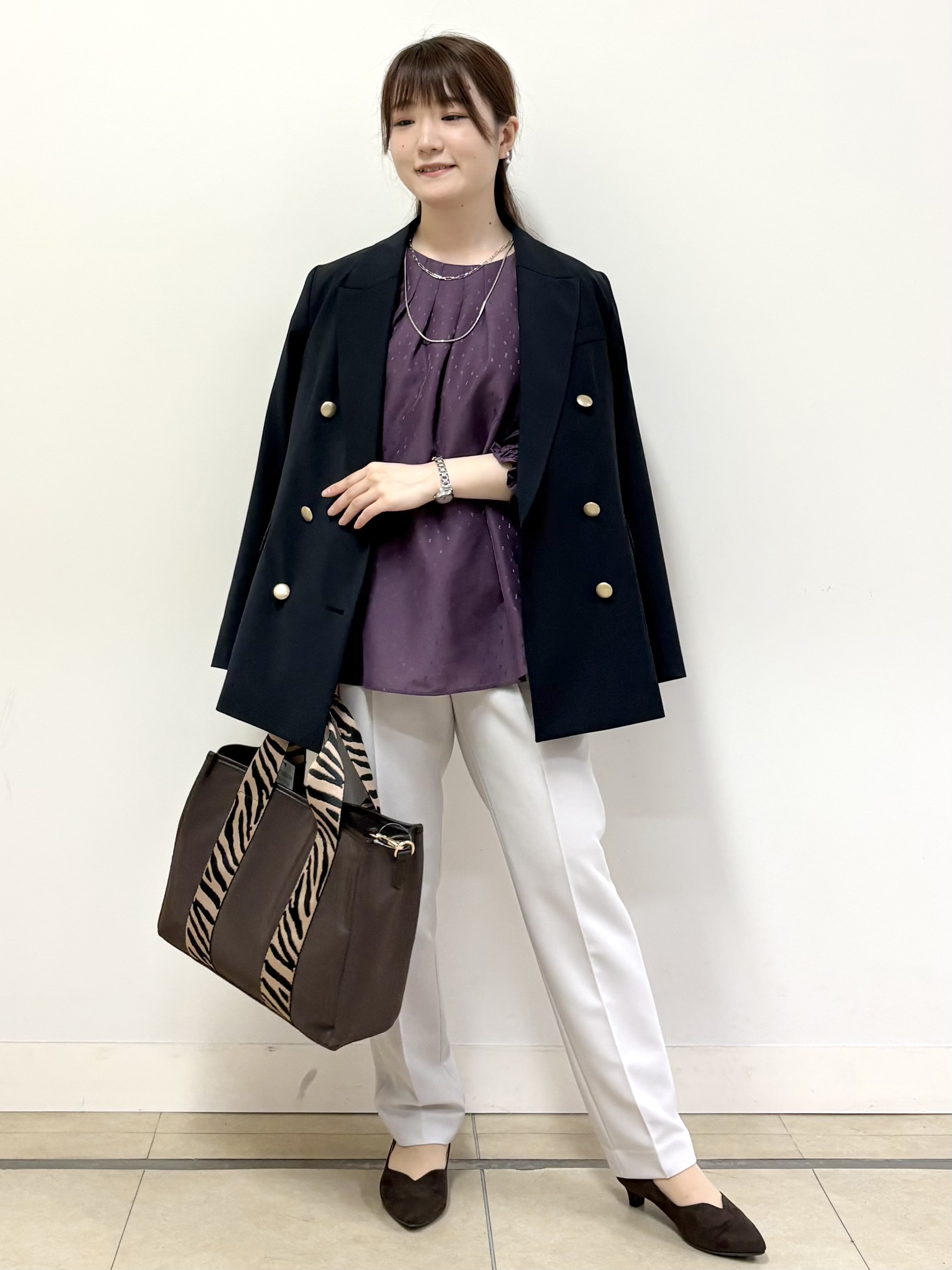 mikiさんの「Reflect｜【通勤】ダブルブレザージャケット」を使ったコーディネート