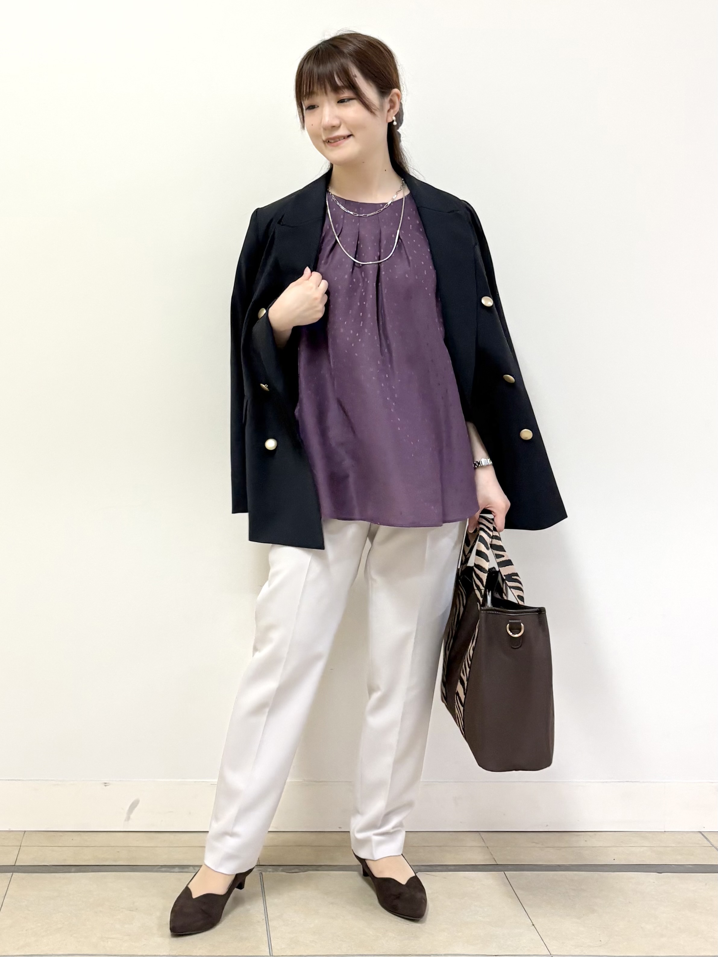 mikiさんの「Reflect｜【通勤】ダブルブレザージャケット」を使ったコーディネート