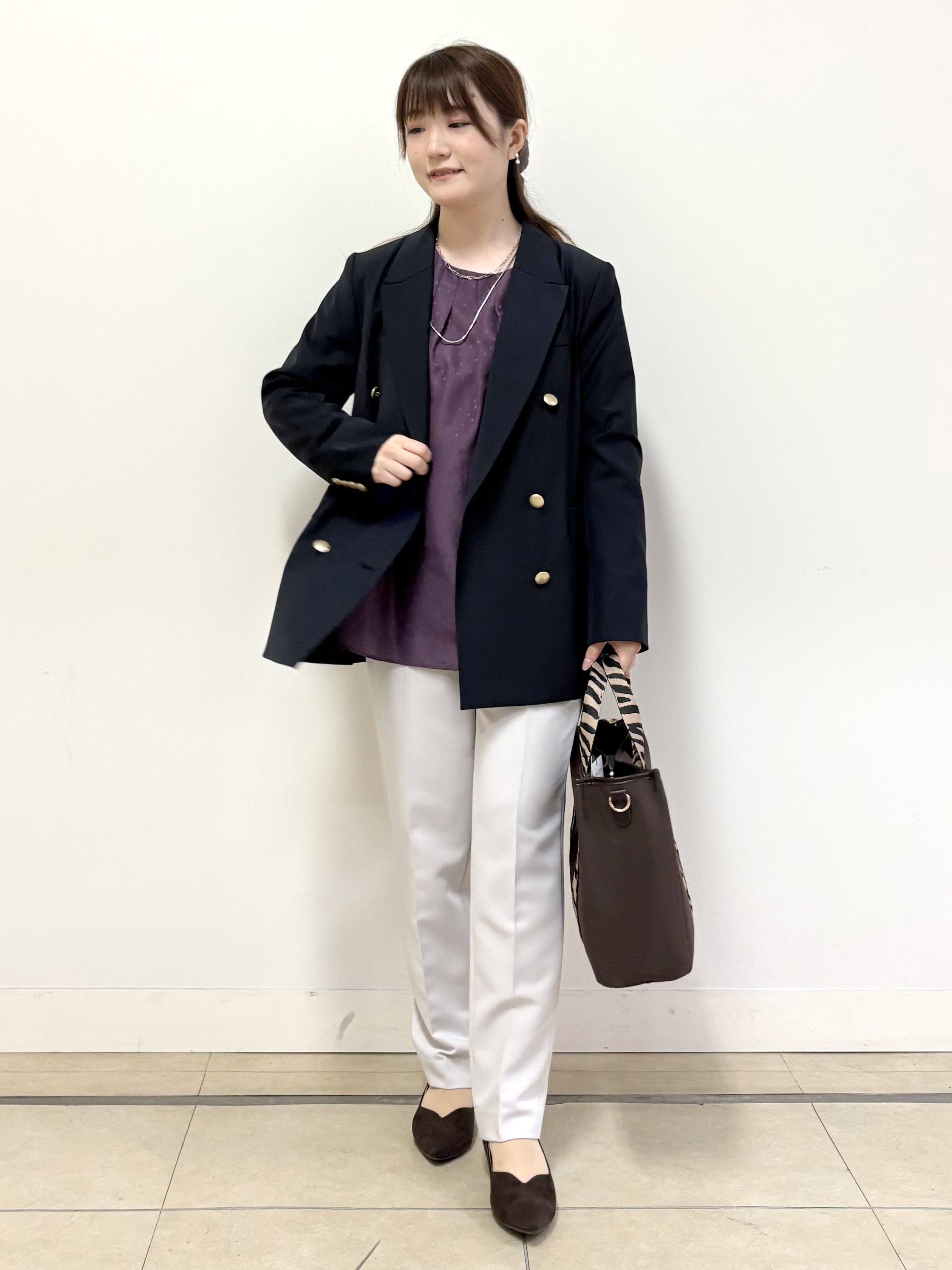mikiさんの「Reflect｜【通勤】ダブルブレザージャケット」を使ったコーディネート