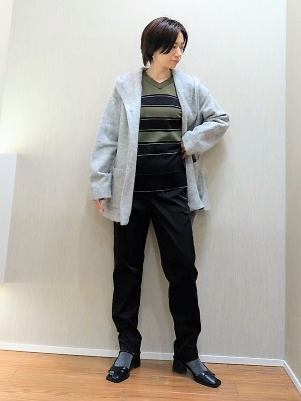 ミズタさんの「UNTITLED｜【軽アウター/秋羽織り】シャギーフーディ―カーディガン」を使ったコーディネート