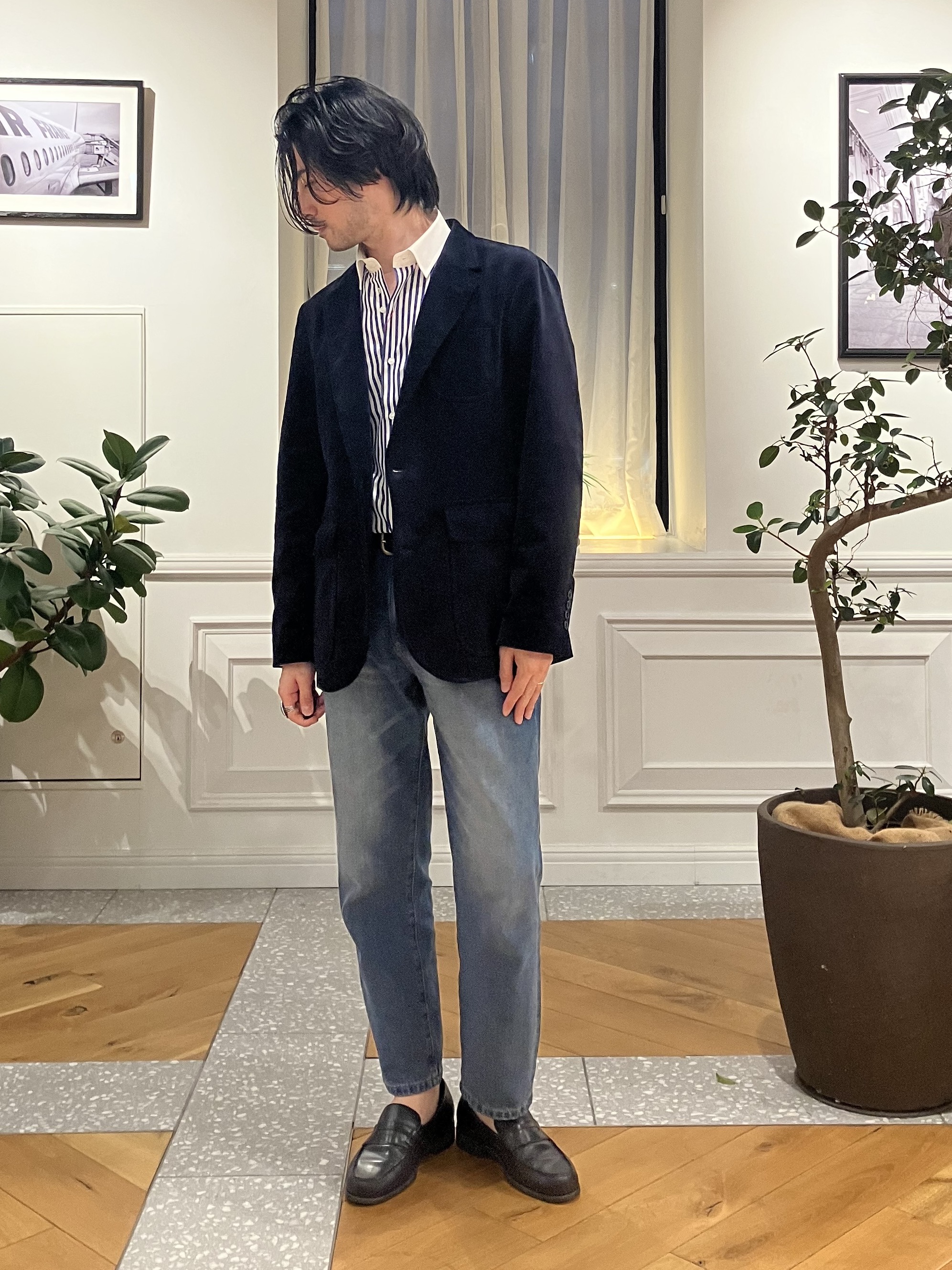 junyaさんの「DRESSTERIOR｜【セットアップ可】ストレッチ カルゼジャケット」を使ったコーディネート