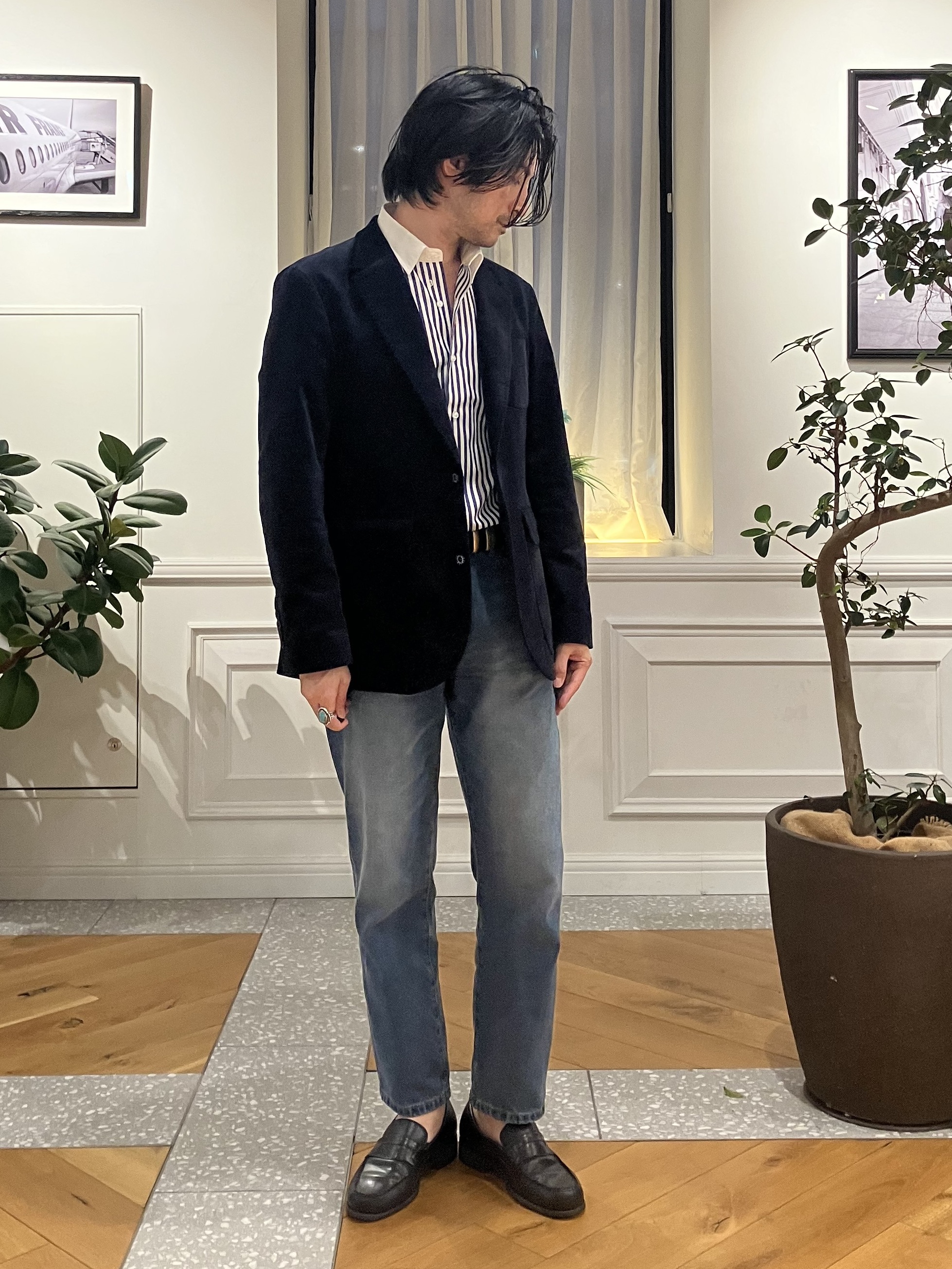 junyaさんの「DRESSTERIOR｜【セットアップ可】ストレッチ カルゼジャケット」を使ったコーディネート