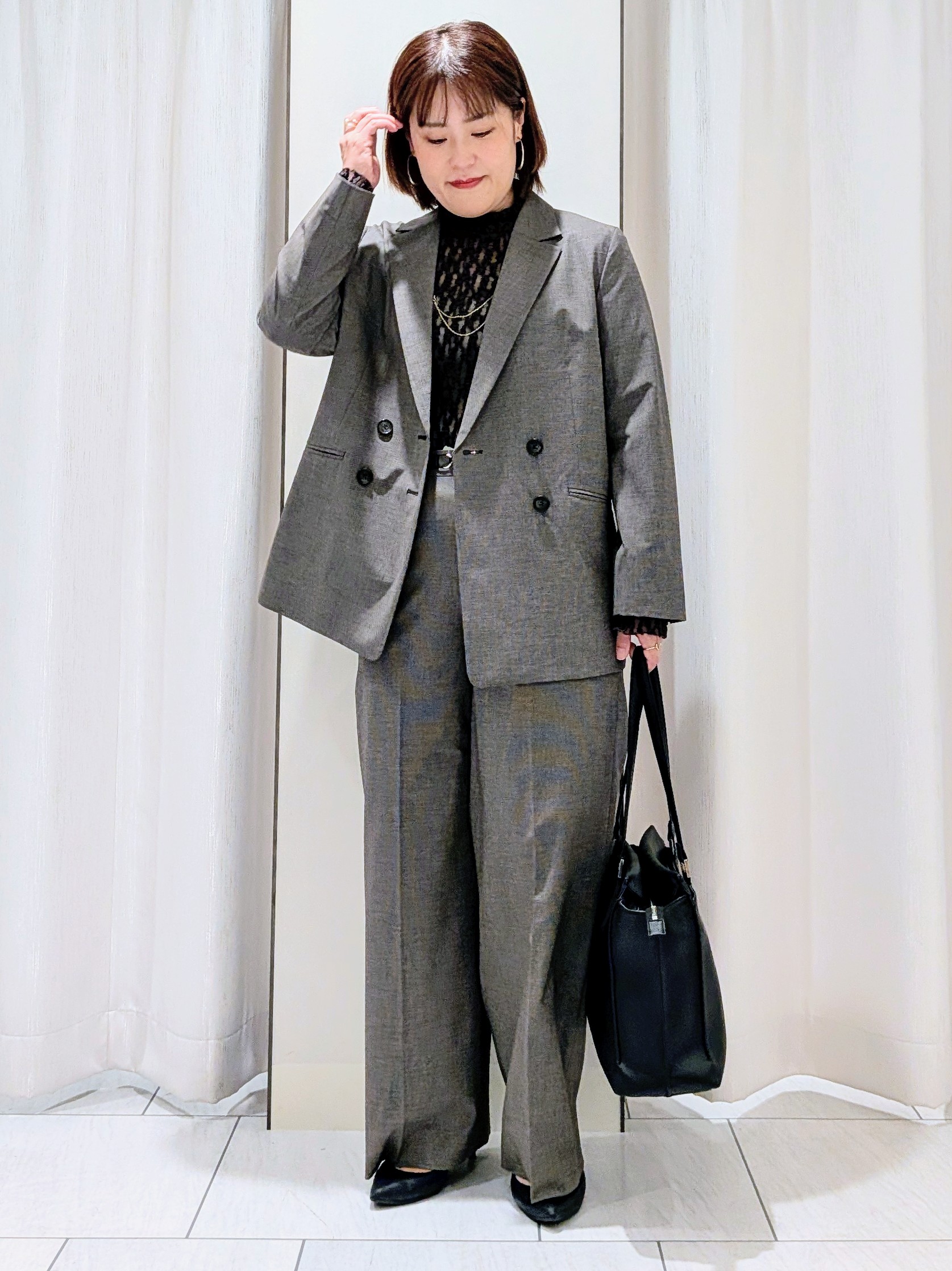 Onumaさんの「UNTITLED｜【重ね着レイヤード】レースハイネックトップス」を使ったコーディネート