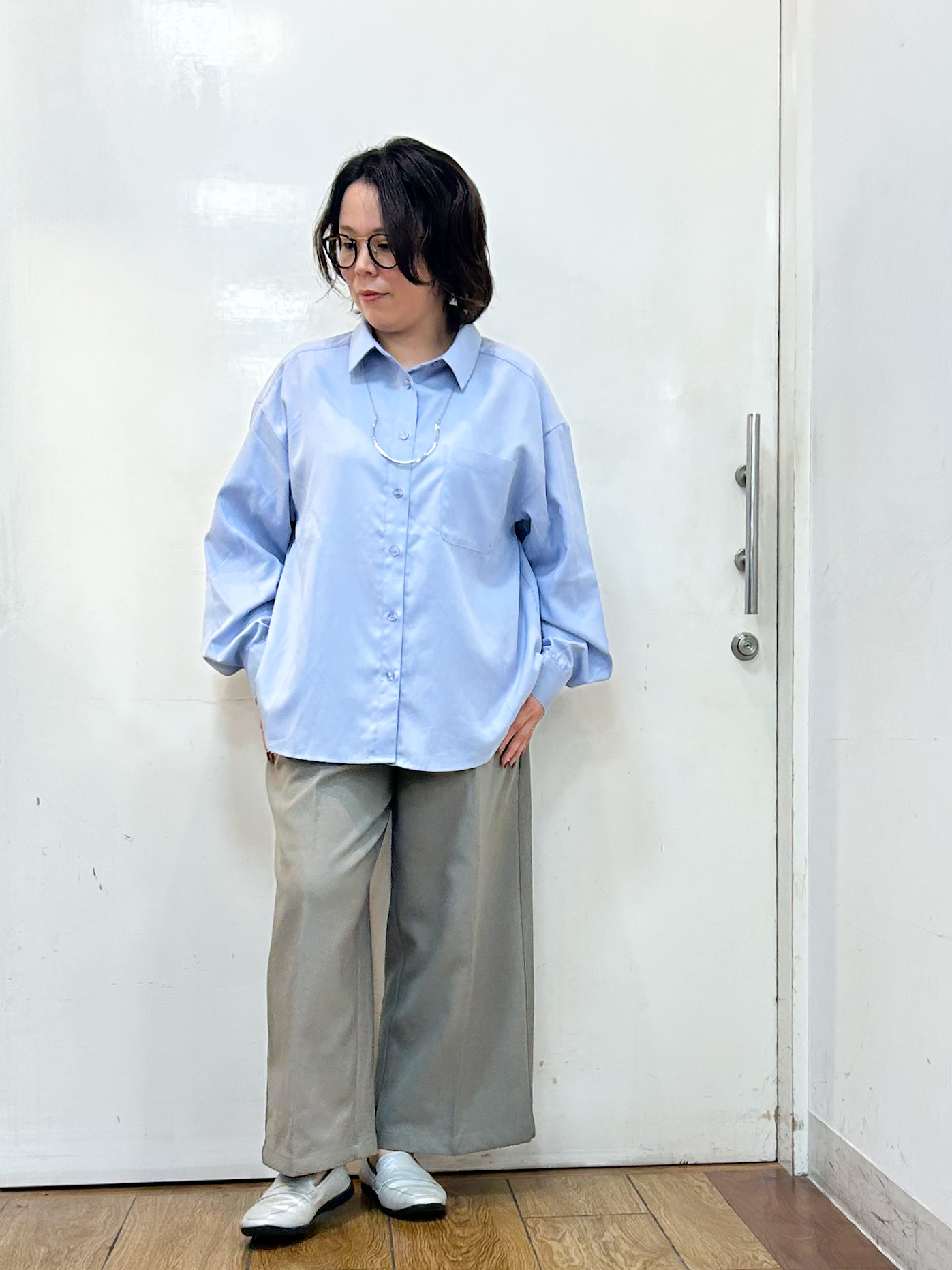 haruさんの「SHOO･LA･RUE｜【セットアップ可/通勤/洗濯機可/SS-LL】オンオフ使える ダブルブレストジャケット」を使ったコーディネート
