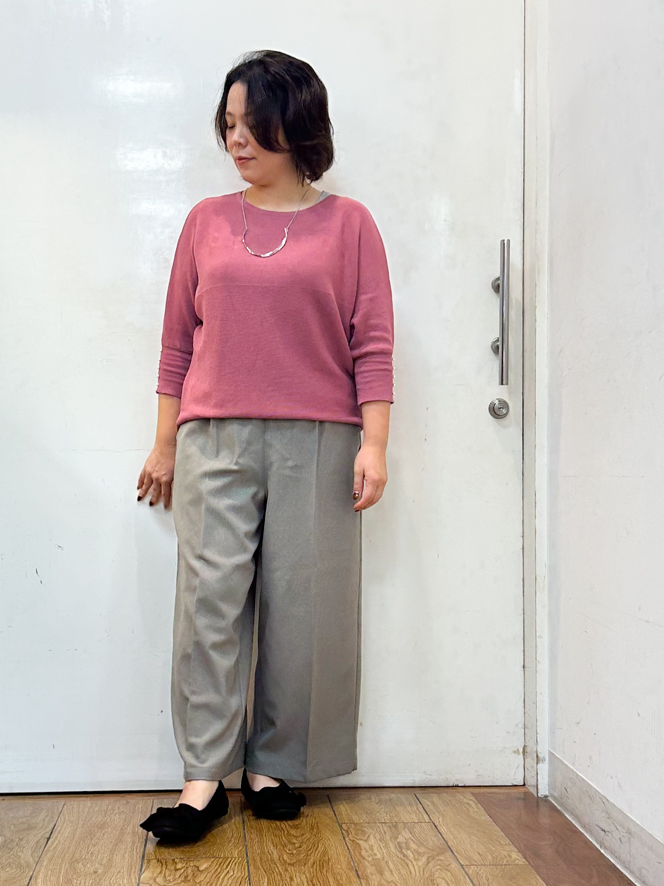 haruさんの「SHOO･LA･RUE｜【セットアップ可/通勤/洗濯機可/SS-LL】オンオフ使える ダブルブレストジャケット」を使ったコーディネート