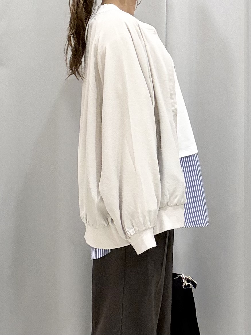 shioさんの「SHOO･LA･RUE｜【S-LL】洗濯後しわになりにくい 麻調リブブルゾン」を使ったコーディネート