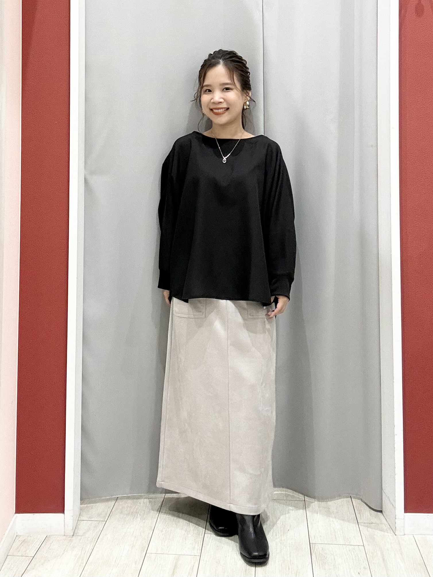 shioさんの「SHOO･LA･RUE｜【着丈選べる/洗濯後しわになりにくい】インせず着られる ドルマンブラウス」を使ったコーディネート