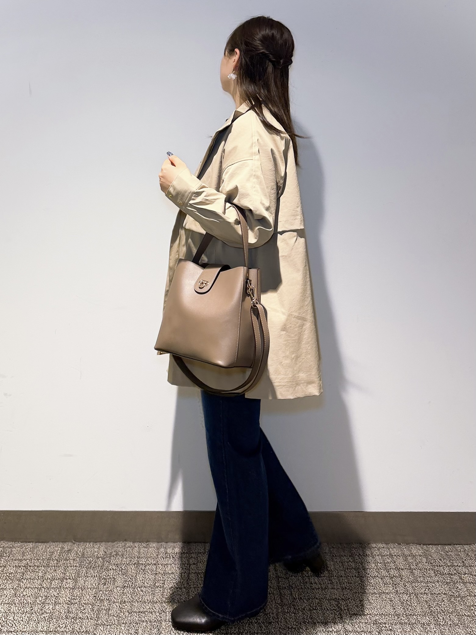 みーさんの「grove｜【撥水／シルエット2WAY】さっと羽織って、こなれる。スタンドネックテントラインコート」を使ったコーディネート