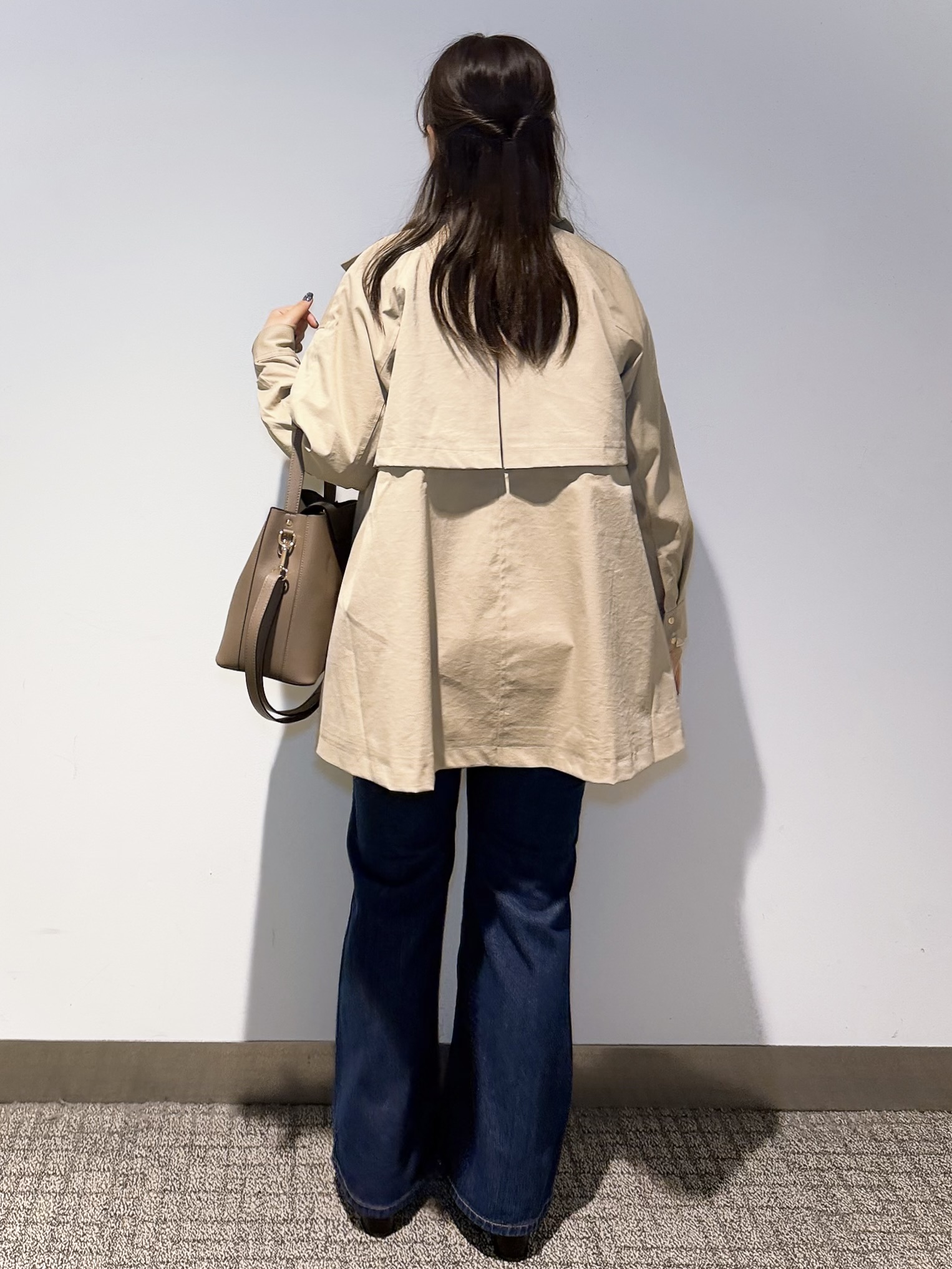 みーさんの「grove｜【撥水／シルエット2WAY】さっと羽織って、こなれる。スタンドネックテントラインコート」を使ったコーディネート