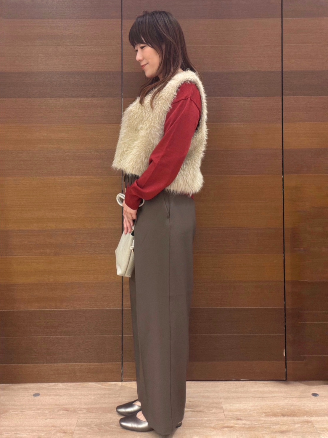 maichiさんの「OPAQUE.CLIP｜シャギーニット ベスト【洗濯機OK】」を使ったコーディネート