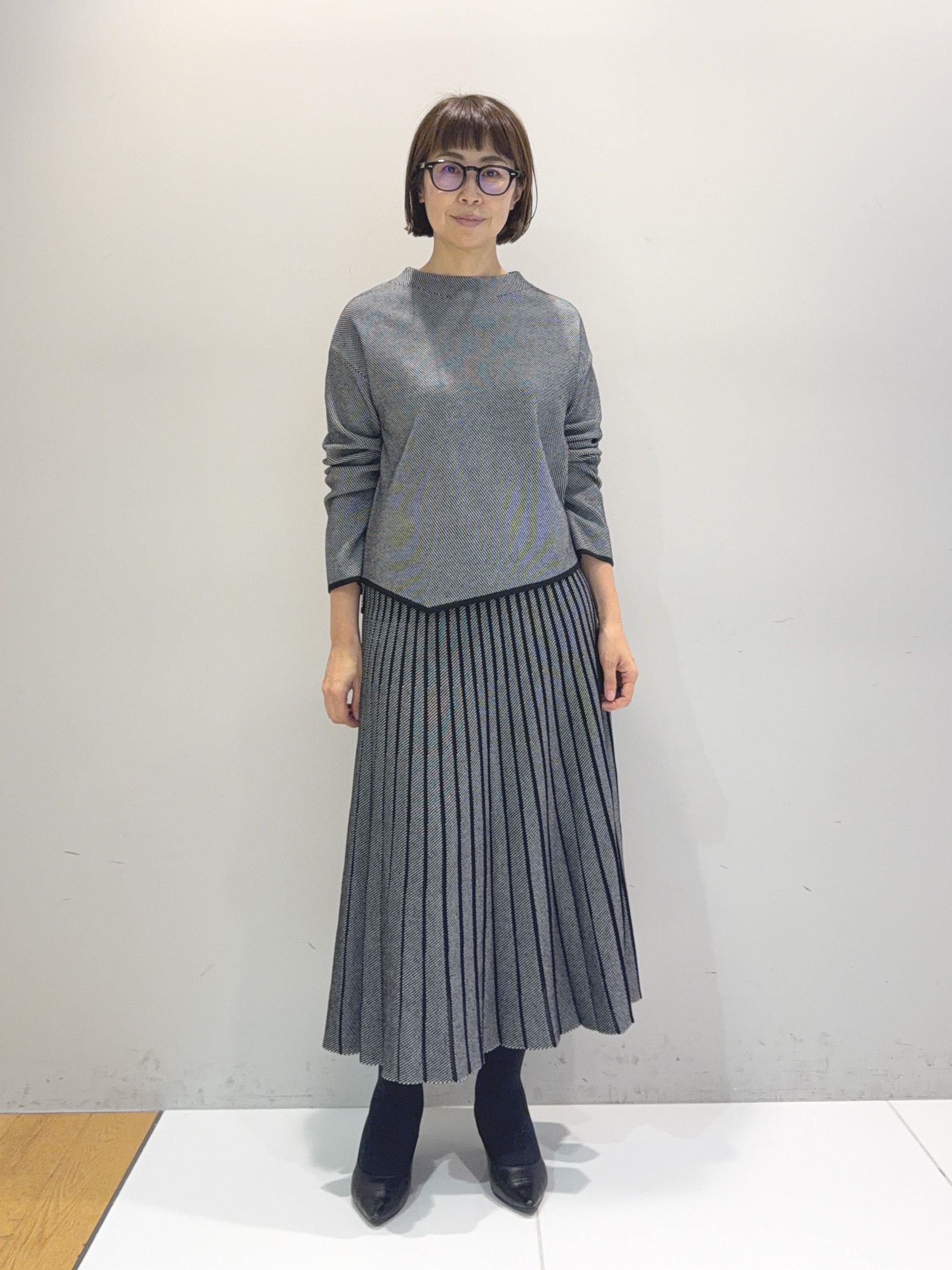 murayamaさんの「INDIVI｜【ラム革／美脚／通勤】レザーパンプス」を使ったコーディネート