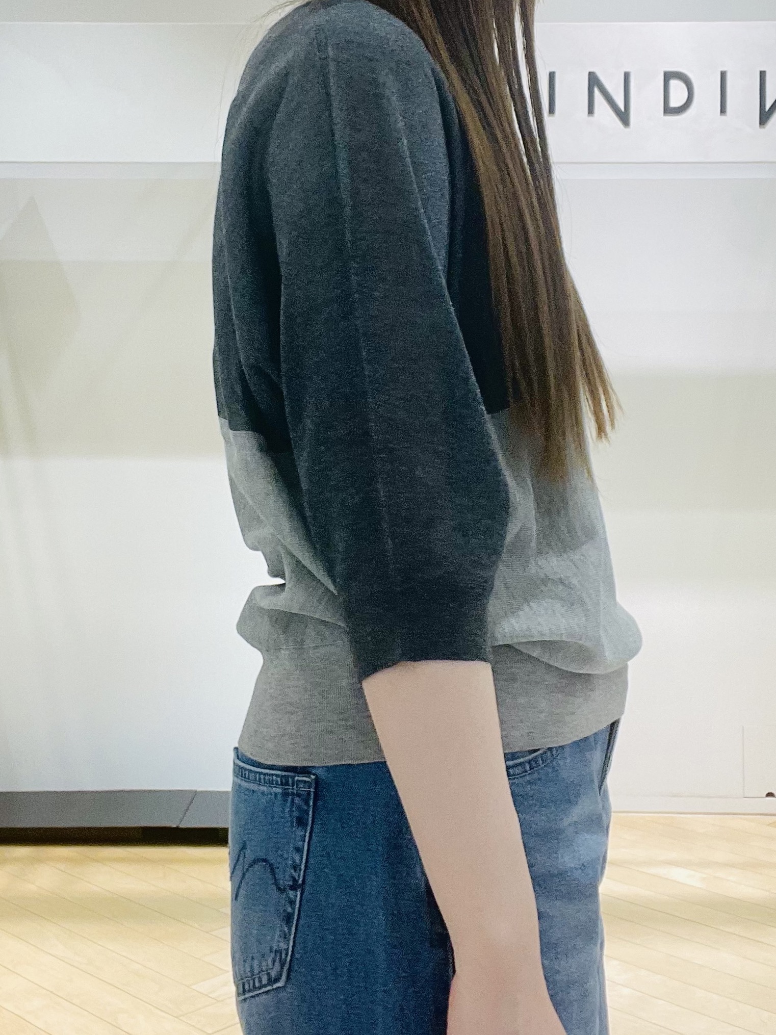 mさんの「INDIVI｜【体型カバー／洗える】シアードルマンニット」を使ったコーディネート