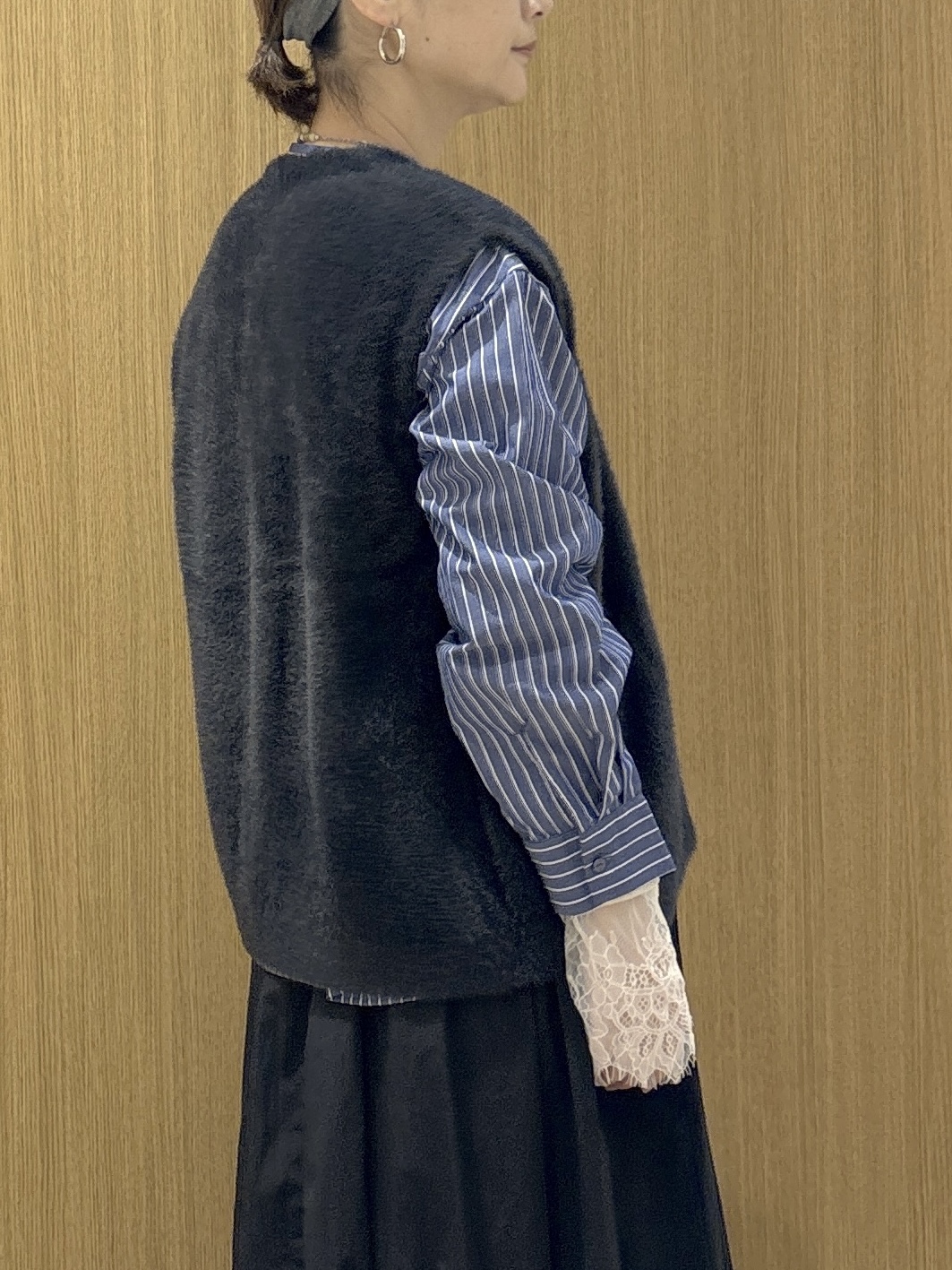 たけねぇさんの「OPAQUE.CLIP｜フェザーヤーンニットベスト【洗濯機OK】」を使ったコーディネート