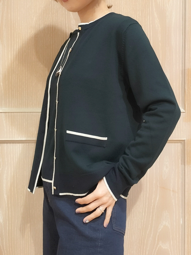 YUKIさんの「SHOO･LA･RUE｜【S-LL/洗濯機可】配色使いが目を惹く クルーネックニットカーディガン」を使ったコーディネート