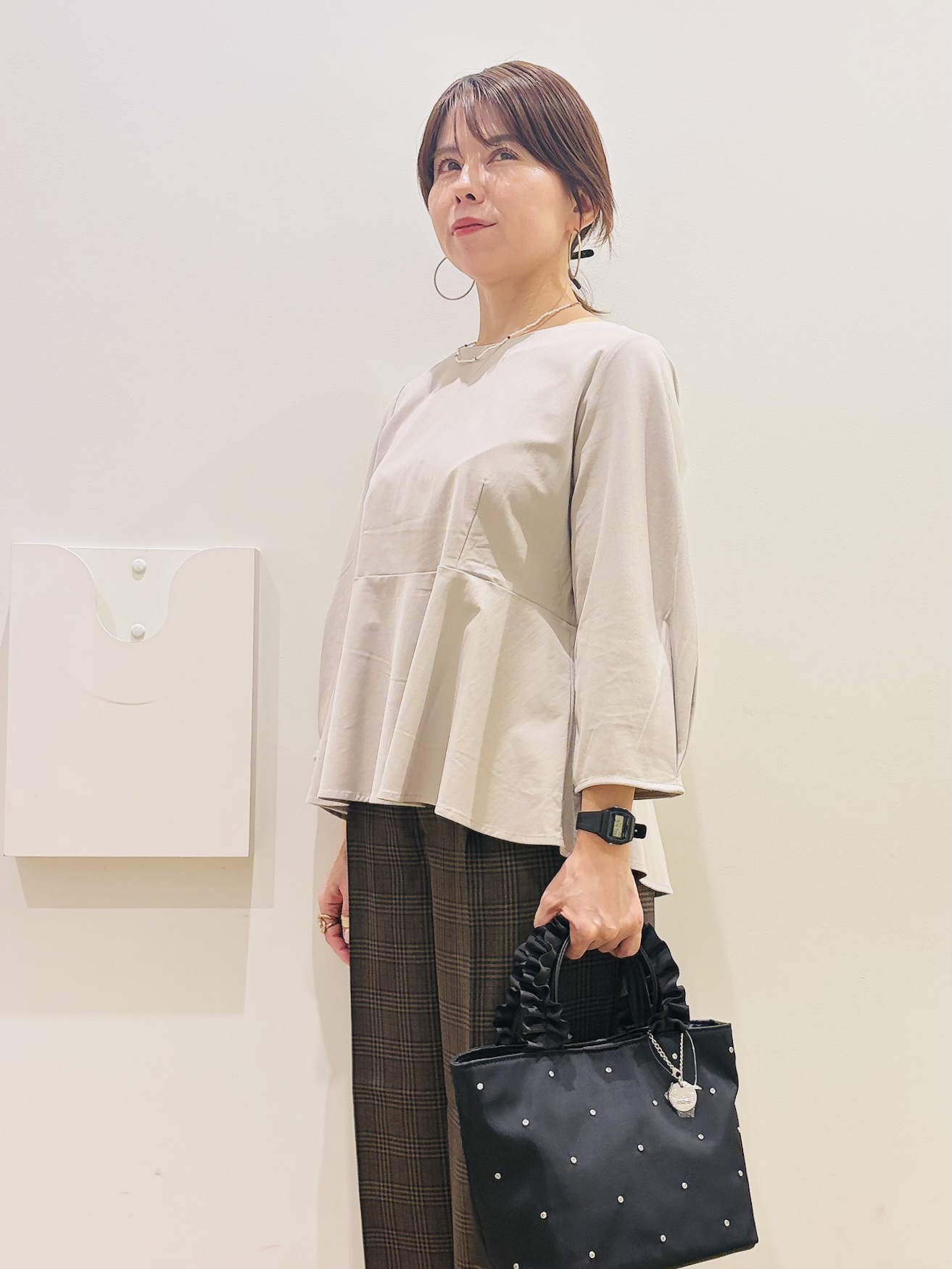 YUKOさんの「index｜【セットアップ可】ストレッチツイルダブルブレストテーラードジャケット《洗濯機OK／防シワ》」を使ったコーディネート