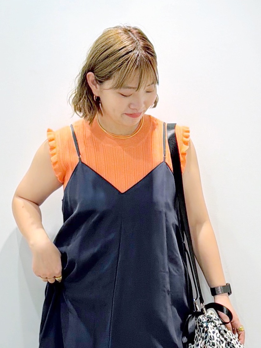 sumicaさんの「OPAQUE.CLIP｜【接触冷感】サテンキャミワンピース《前後2WAY／洗濯機OK》」を使ったコーディネート