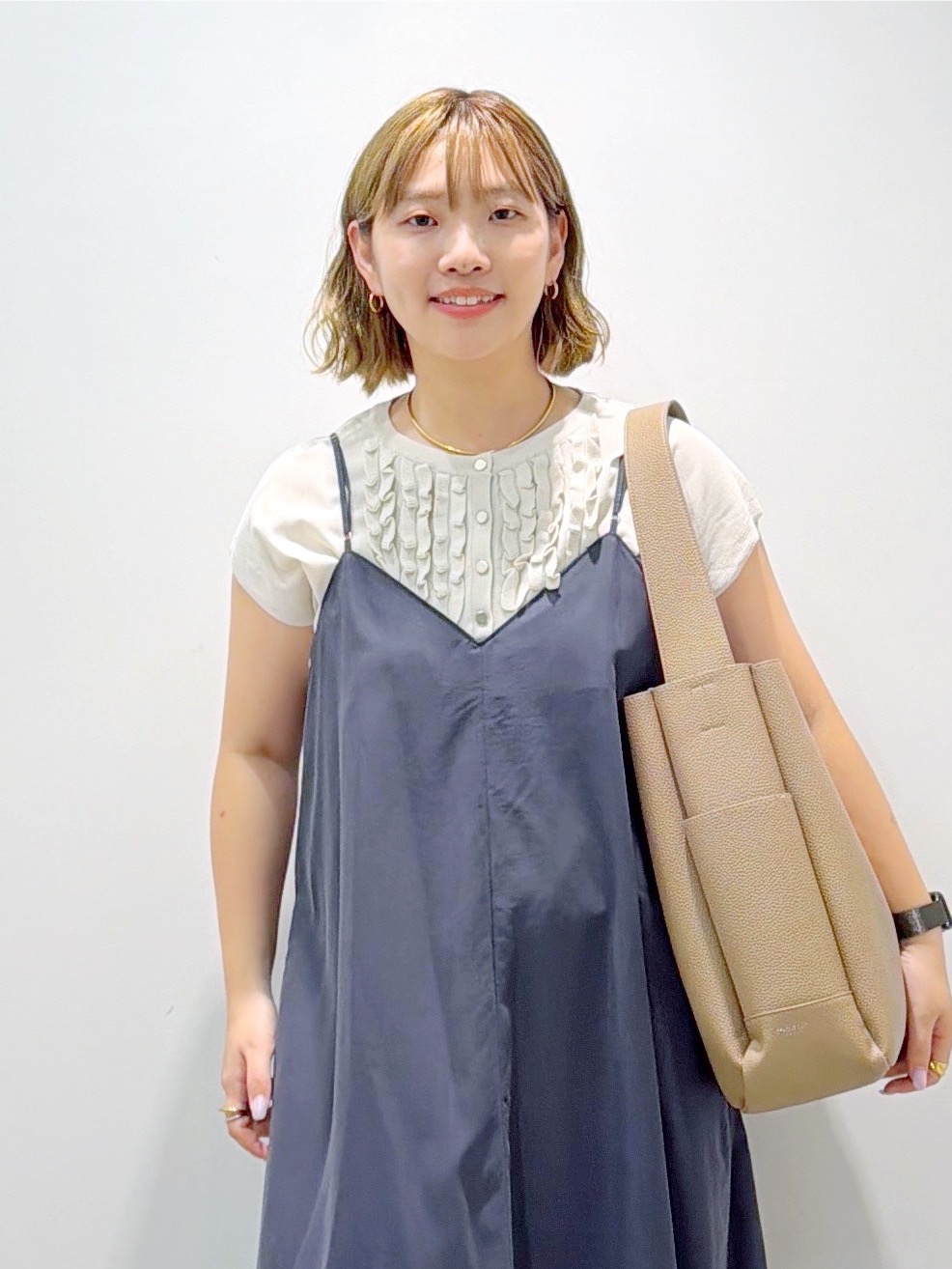 sumicaさんの「OPAQUE.CLIP｜【UV】フリルフレンチスリーブニット《接触冷感／洗濯機OK》」を使ったコーディネート