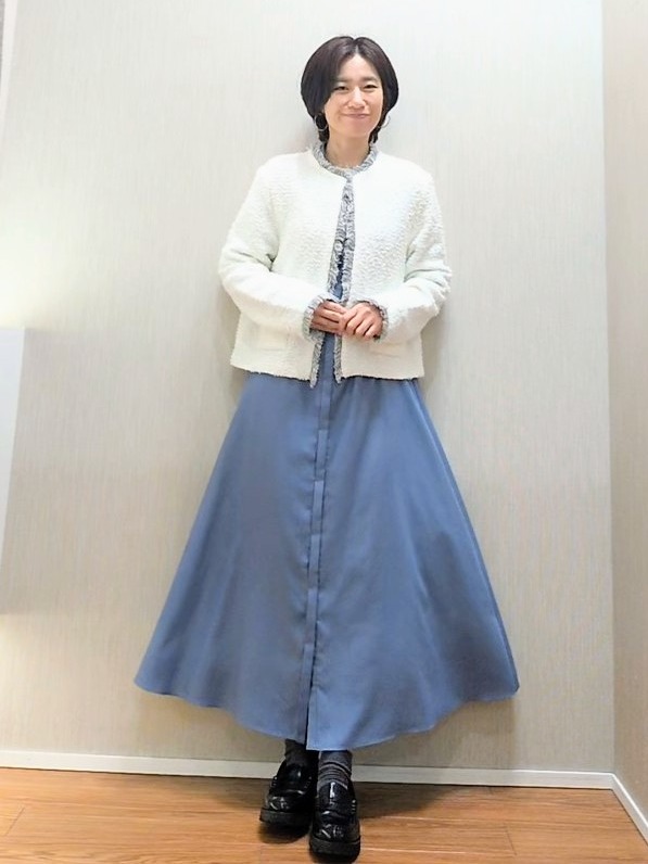 ミズタさんの「UNTITLED｜【ジャケットライク/秋羽織り】ファンシーヤーンツイードニットカーディガン」を使ったコーディネート