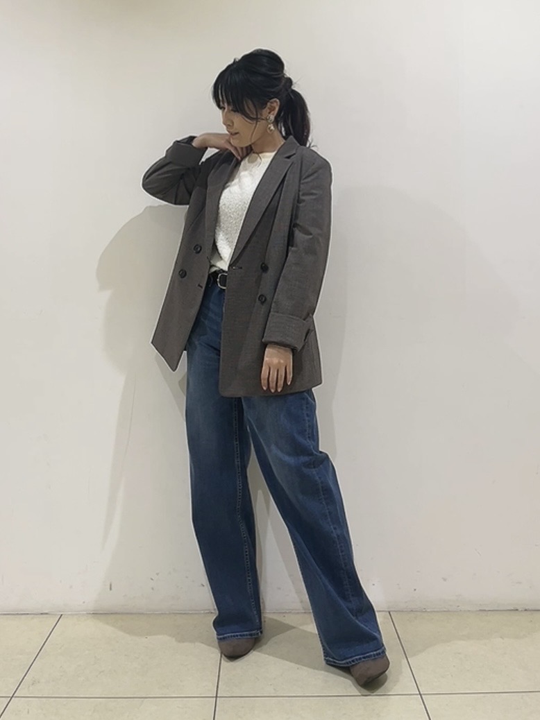 watanabeさんの「UNTITLED｜【セットアップ可/秋羽織り/お仕事スーツ】ウールブレンドダブルジャケット」を使ったコーディネート