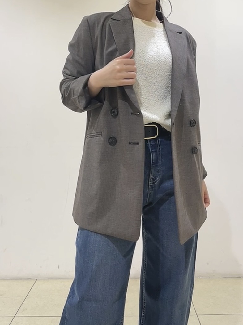 watanabeさんの「UNTITLED｜【セットアップ可/秋羽織り/お仕事スーツ】ウールブレンドダブルジャケット」を使ったコーディネート