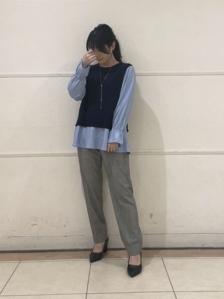 watanabeさんの「UNTITLED｜【洗える／1枚でコーデ完成】重ね着風ニットトップス」を使ったコーディネート