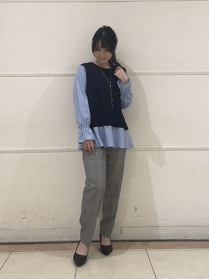 watanabeさんの「UNTITLED｜【洗える／1枚でコーデ完成】重ね着風ニットトップス」を使ったコーディネート