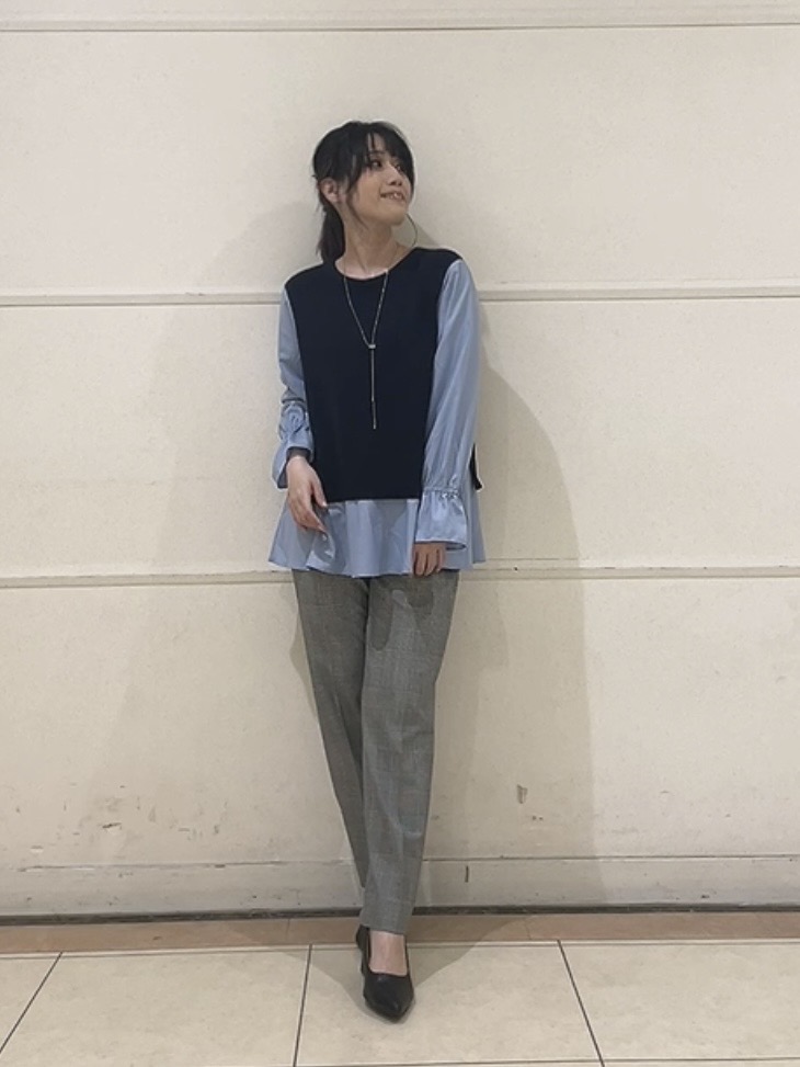 watanabeさんの「UNTITLED｜【洗える／1枚でコーデ完成】重ね着風ニットトップス」を使ったコーディネート