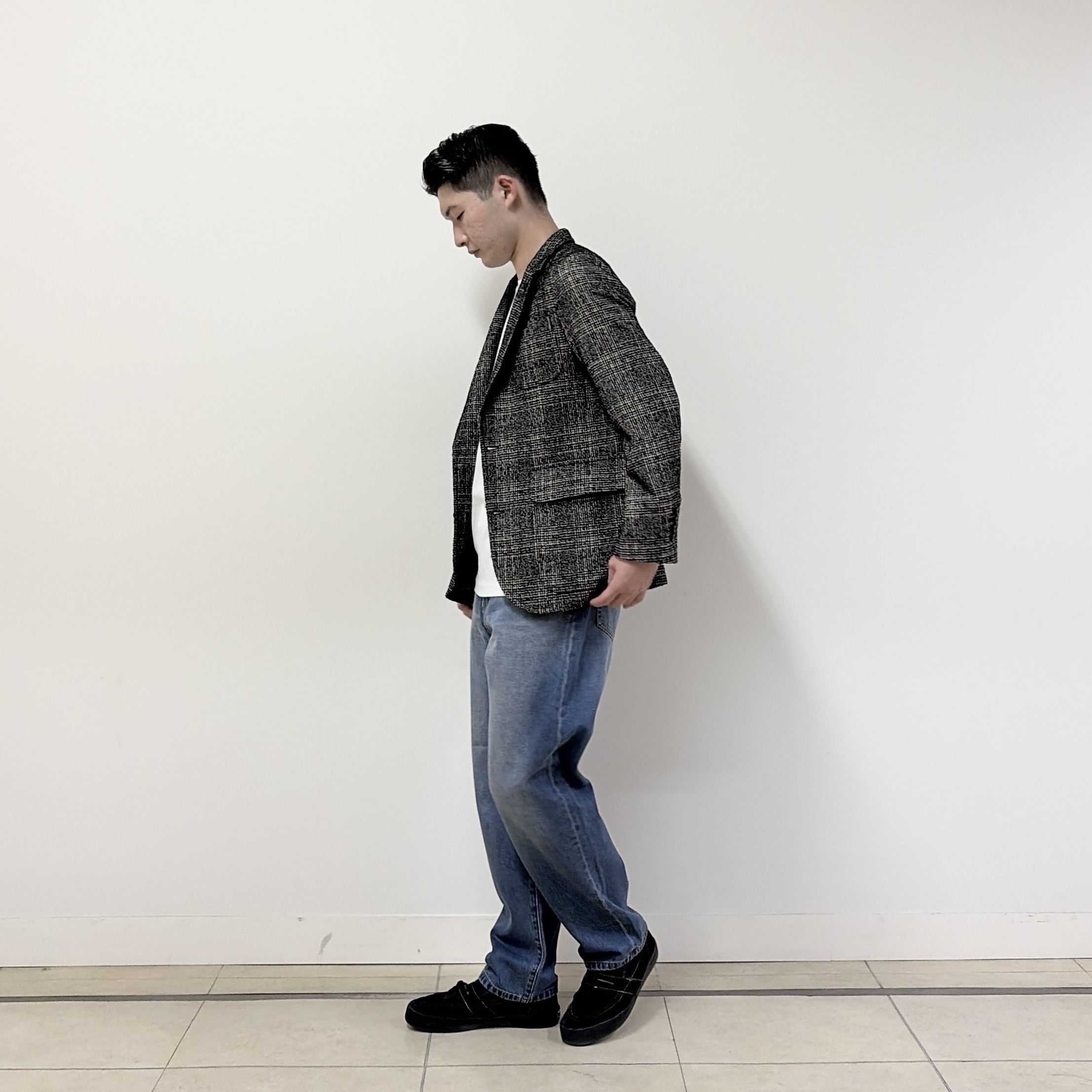 千葉亮太さんの「DRESSTERIOR｜【セットアップ可】ループグレンチェック リラックスジャケット」を使ったコーディネート