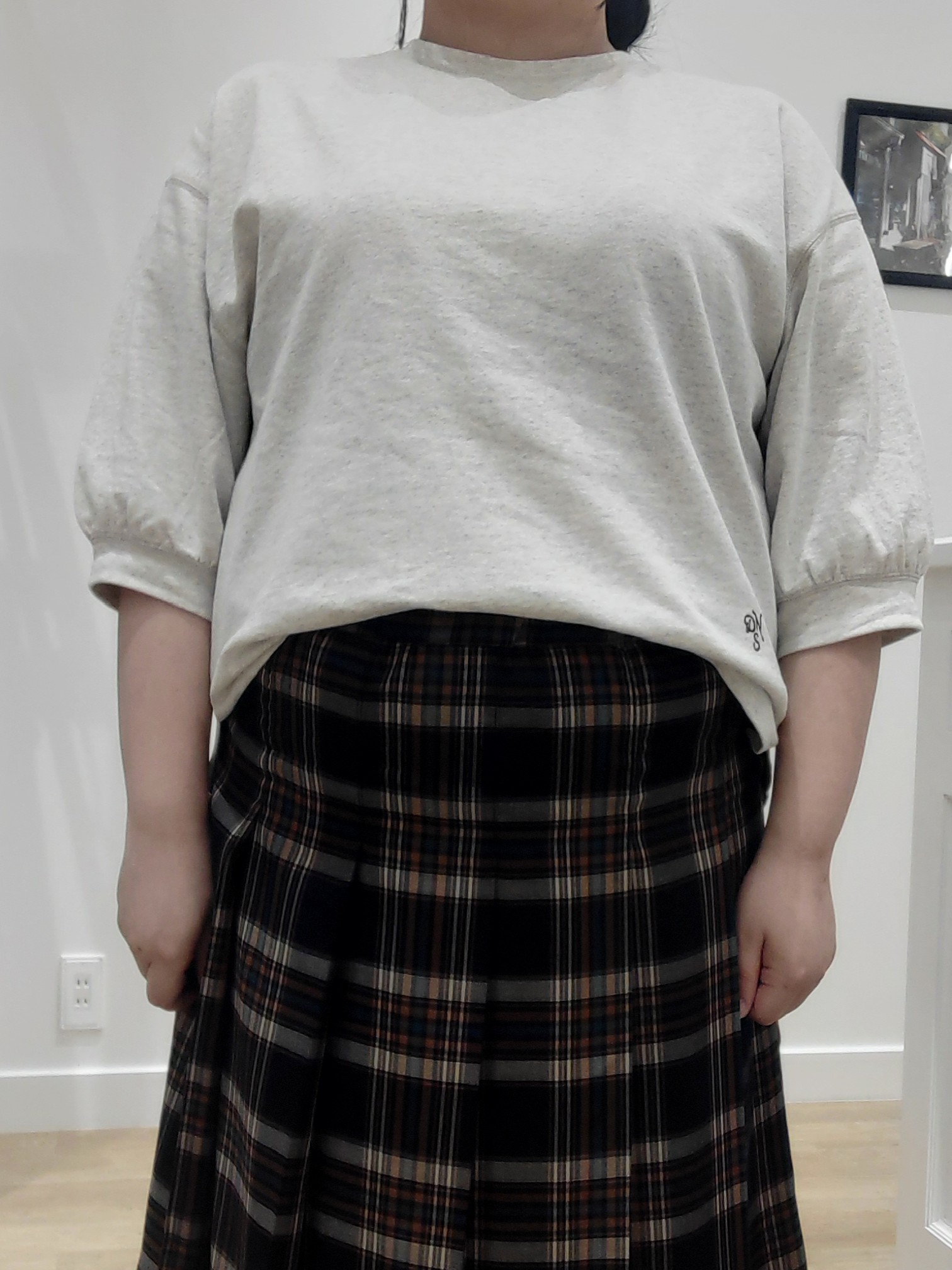yuzuhaさんの「Dessin｜【高レビュー/洗える/XS-L】バックヘンリーミニ裏毛 5分袖」を使ったコーディネート