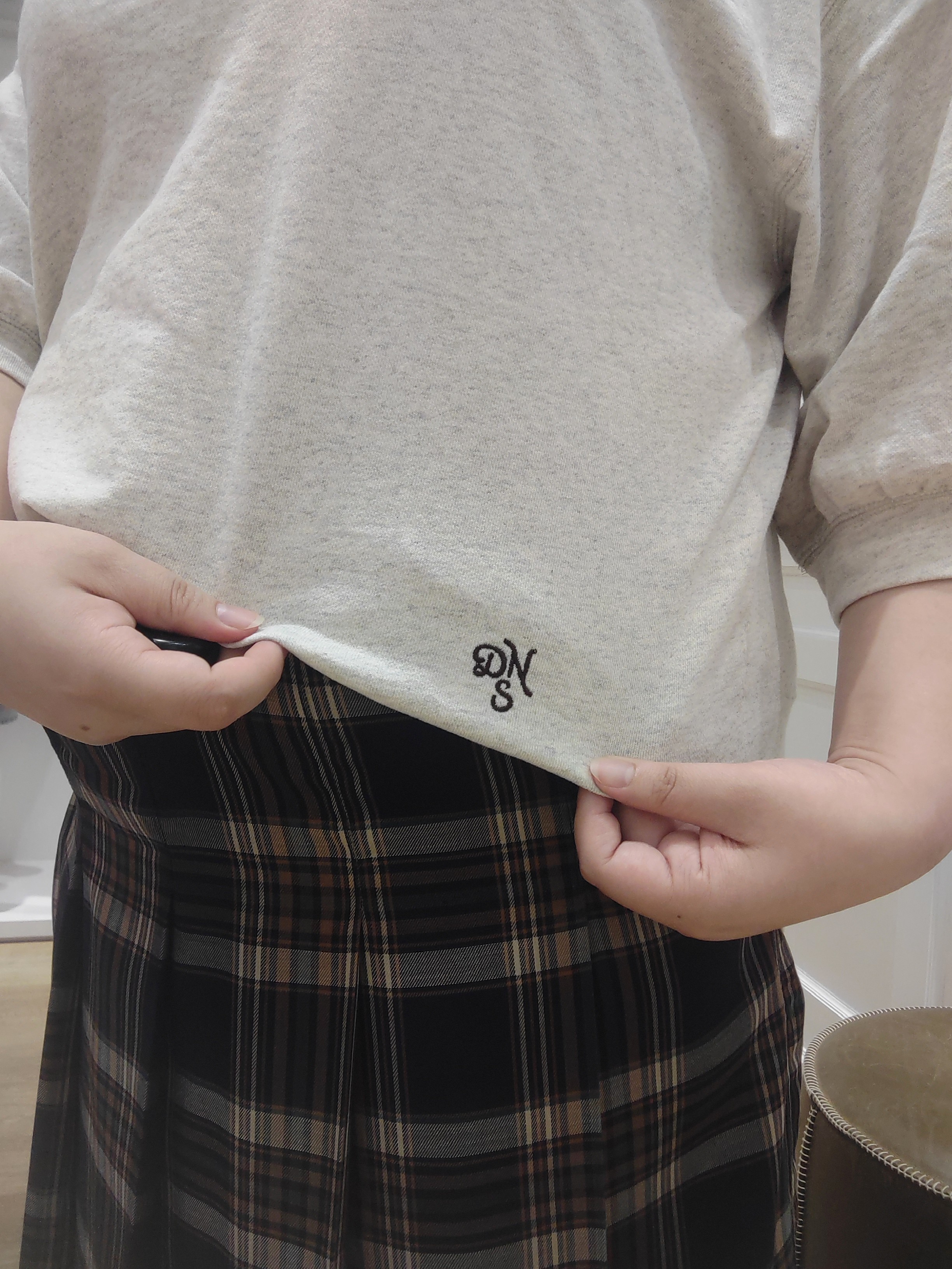 yuzuhaさんの「Dessin｜【高レビュー/洗える/XS-L】バックヘンリーミニ裏毛 5分袖」を使ったコーディネート