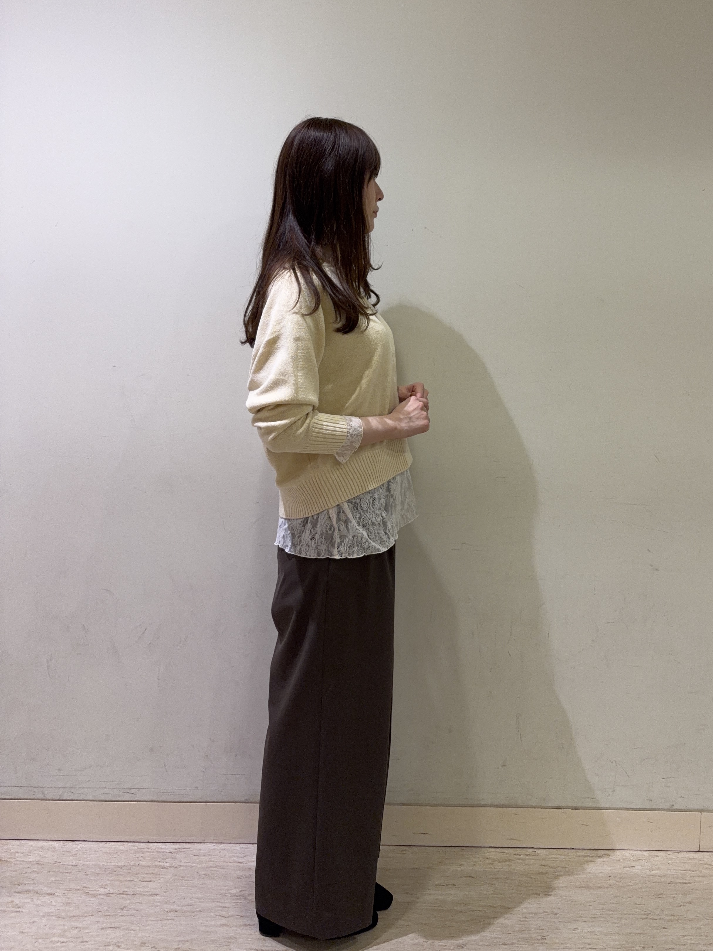 mayuさんの「UNTITLED｜【アンサンブル可/秋羽織り】杢調ジップカーディガン」を使ったコーディネート
