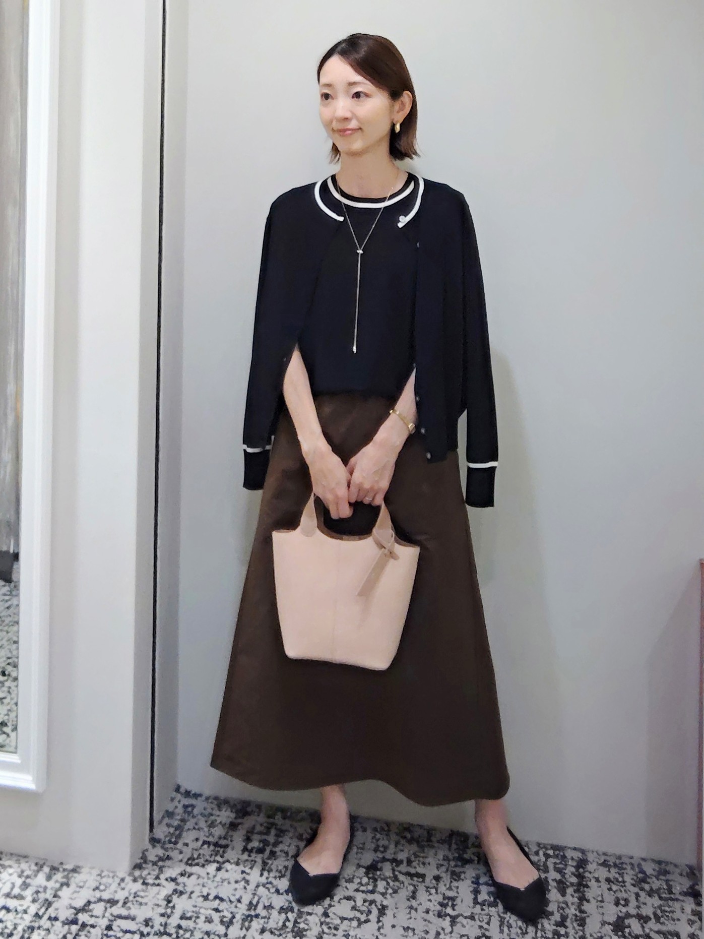 terumiさんの「UNTITLED｜【アンサンブル可能/秋羽織り】コンパクトニットカーディガン」を使ったコーディネート