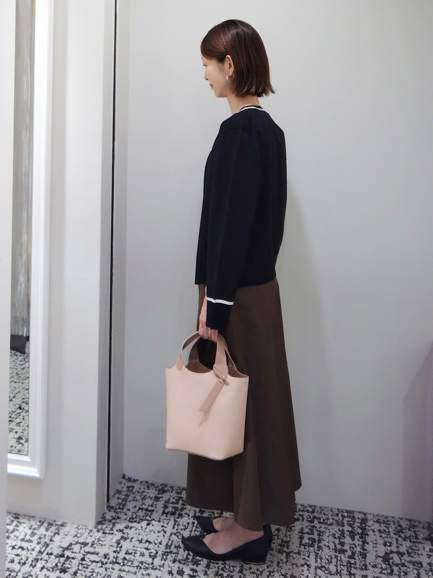 terumiさんの「UNTITLED｜【アンサンブル可能/秋羽織り】コンパクトニットカーディガン」を使ったコーディネート